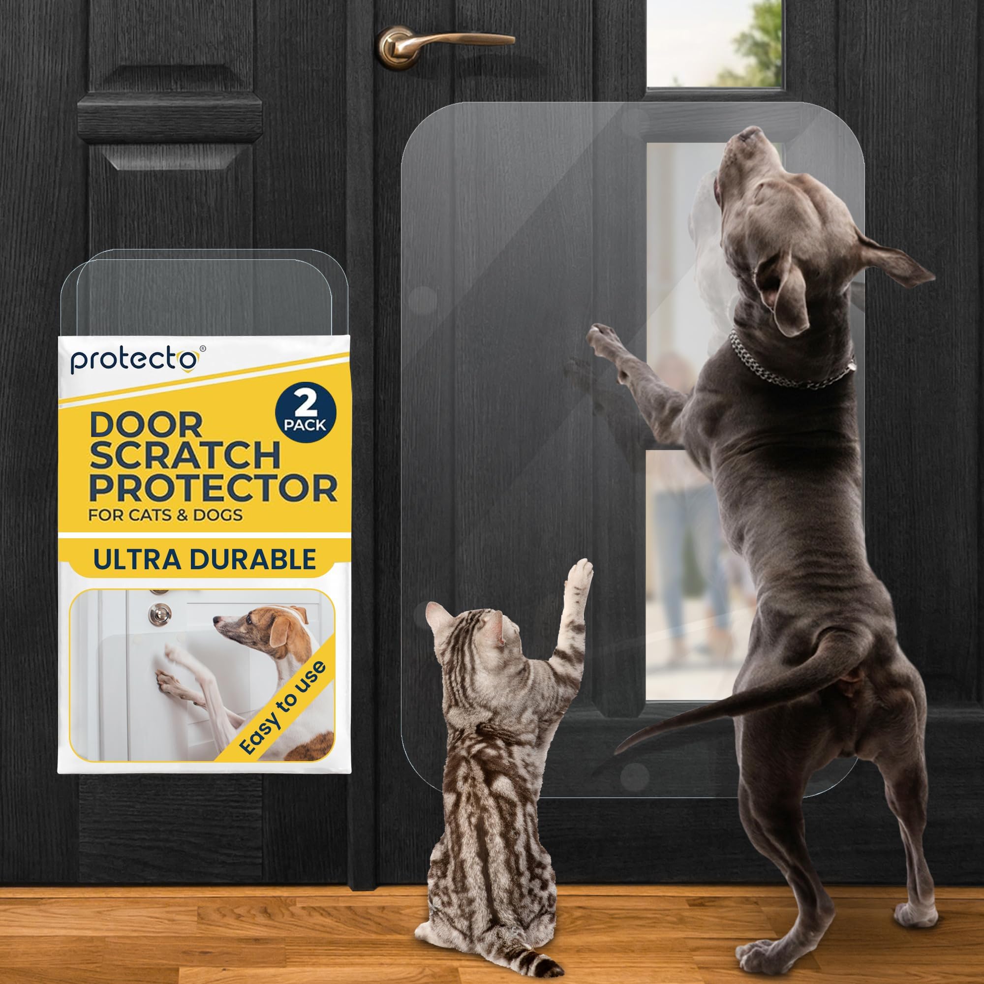 PROTECTO Door Protector From Dog Scratching, 2Pack Cat Dog Scratch Door Protector, 35.5x24" Dog