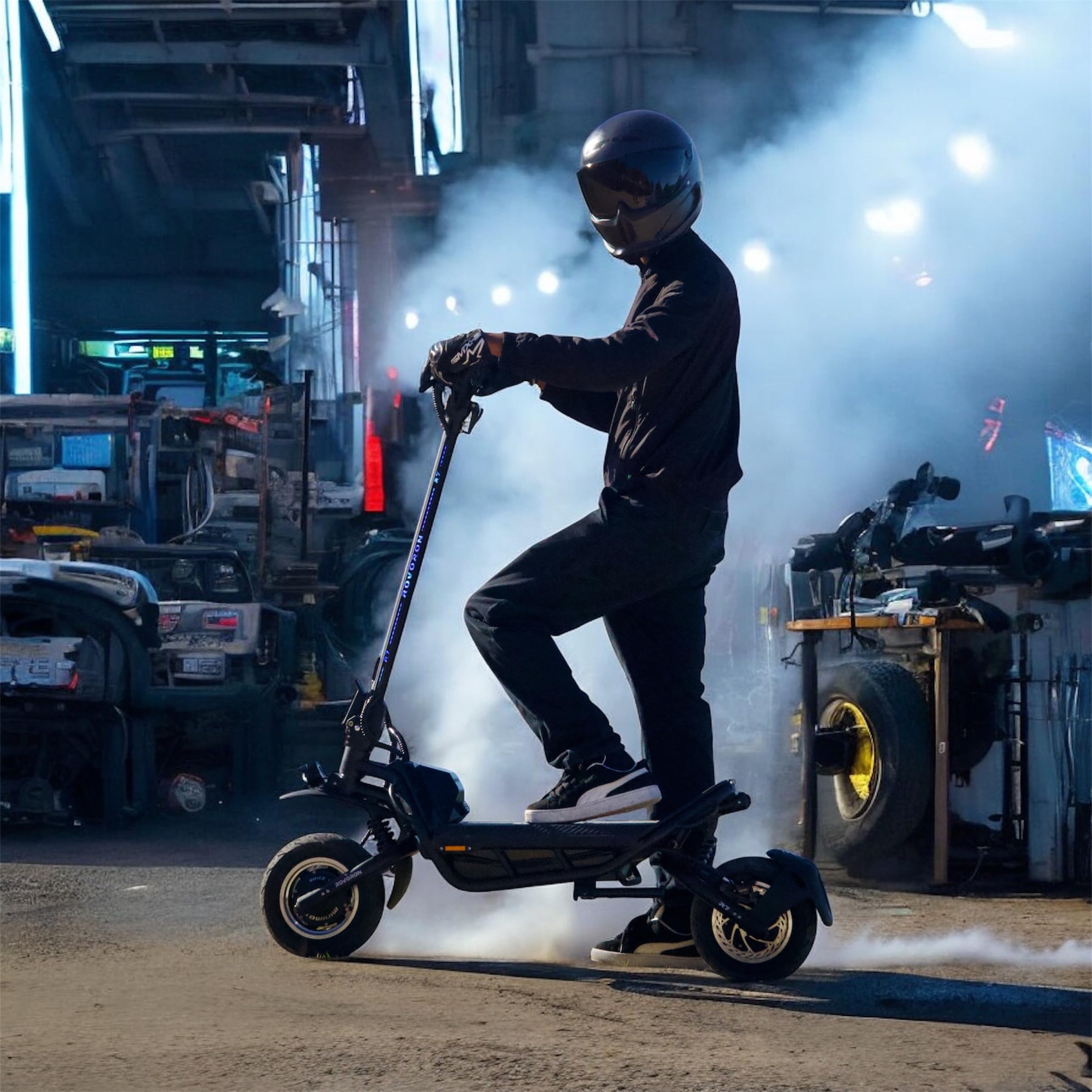 ROVORON R7 Patinete Eléctrico, 60 V 28 Ah, Motores Dobles, Neumáticos Tubeless, Firma LED
