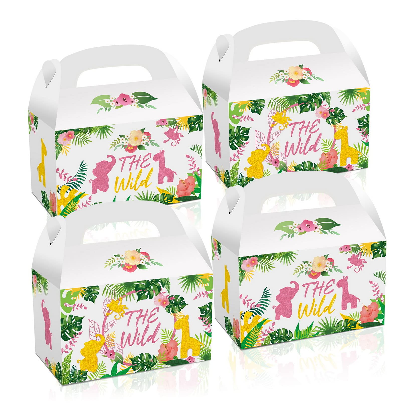 12 Pack Safari Animal Party Decoration, Candy Treat Present Boxes, Jungle Theme Baby Shower Supplies, Safari Birthday Party Favors for Kids Girl Boy Adult