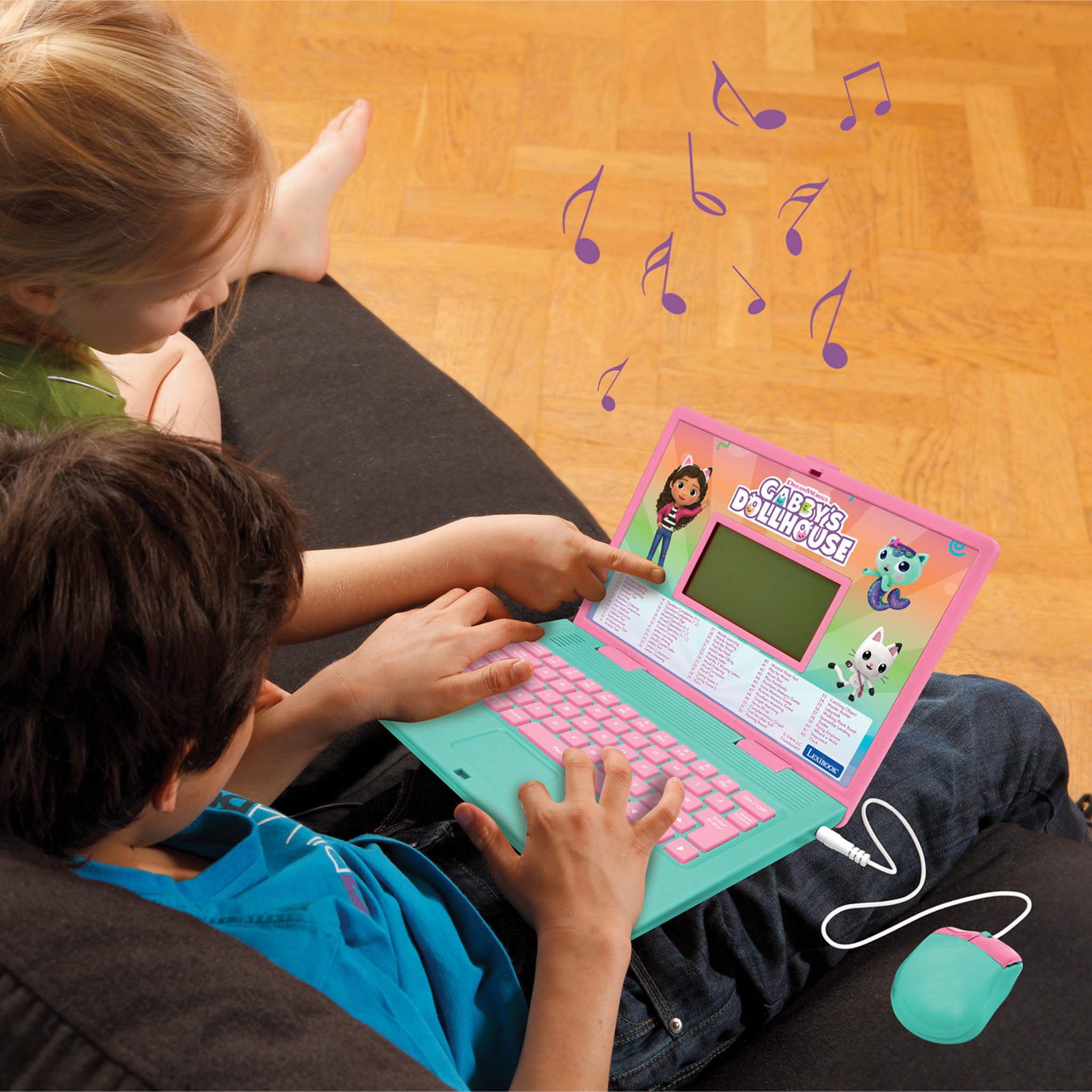 LEXIBOOK, Gabby's Dollhouse, Bilingual ENGLISH/SPANISH Educational computer, Toy for children with 124 language, writing - Image 4