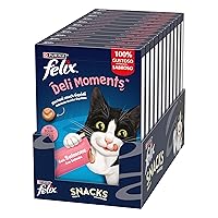 Felix Deli Moments Snack Liquidi per Gatti Adulti con Salmone 44 Confezioni da 10g