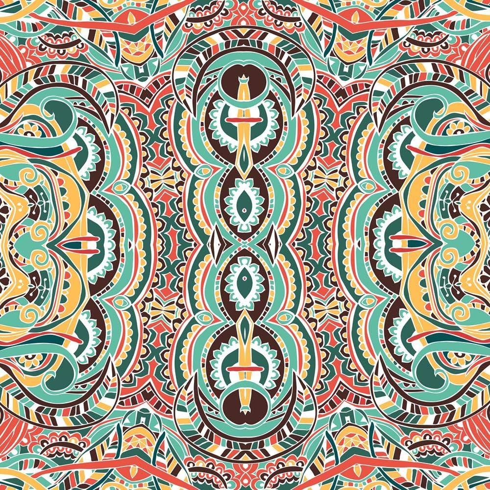 ArtzFolio Abstract Traditional Motif Ornament Concept D7 Unframed Premium Canvas Painting 20inch x 20inch (50.8cms x 50.8cms)