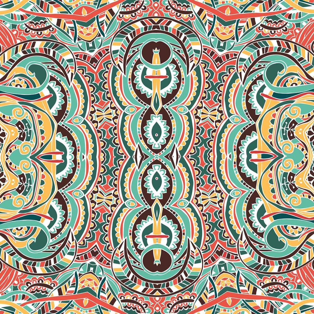 ArtzFolio Abstract Traditional Motif Ornament Concept D7 Unframed Premium Canvas Painting 20inch x 20inch (50.8cms x 50.8cms)