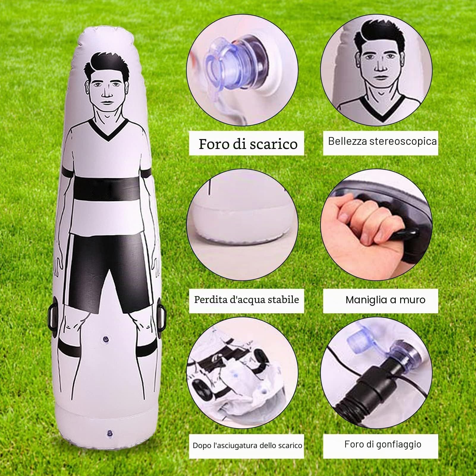 1.75m Erwachsene Kinder Aufblasbare Fußball Training Tor Keeper Tumbler Air Fußball Zug Dummy
