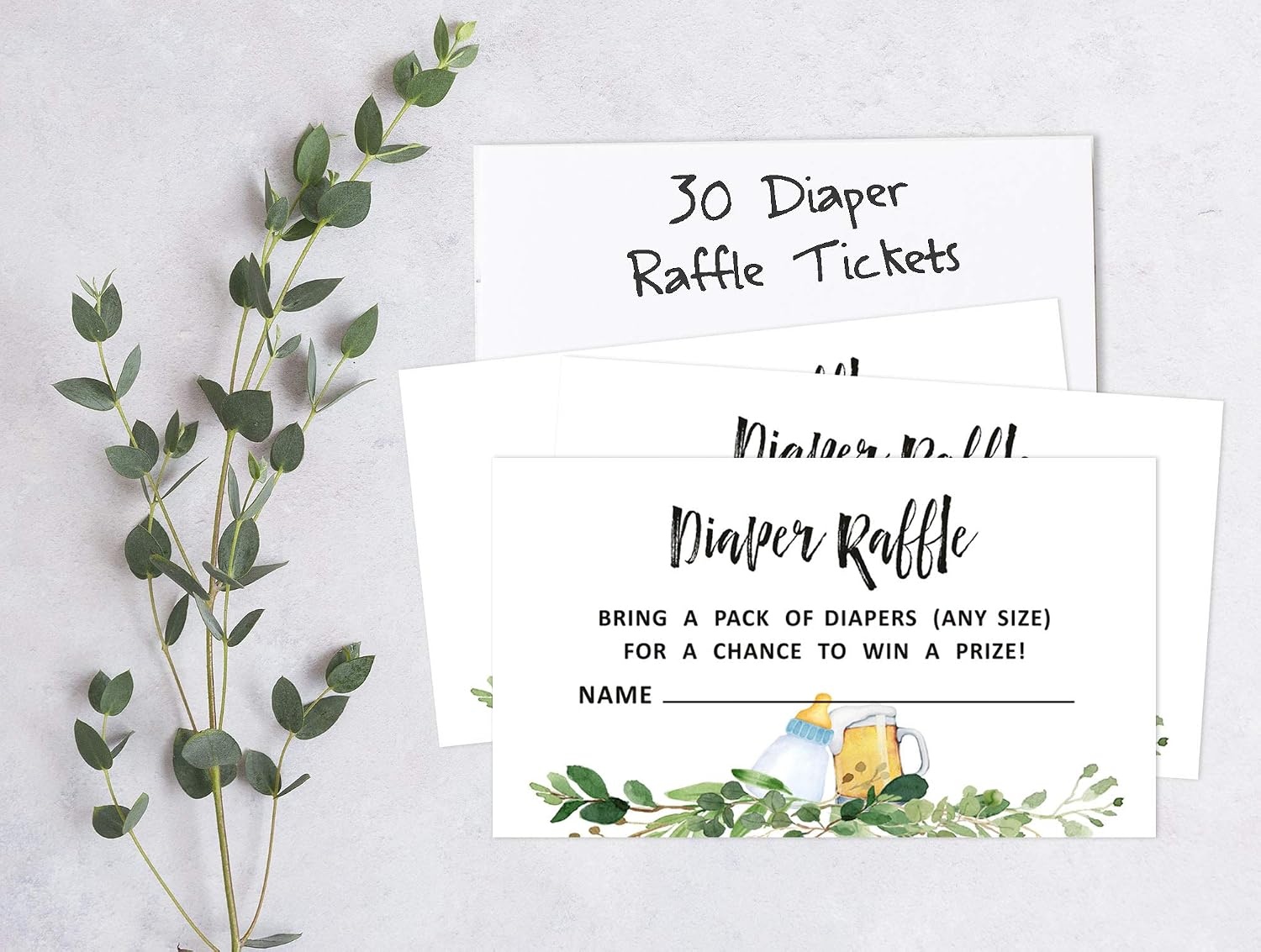 Set of 30 A Baby is Brewing Gender Neutral Baby Shower Invitations-Diaper Raffle Tickets and Baby Shower Book Request Cards Cheers Invites Its A Boy Its A Girl