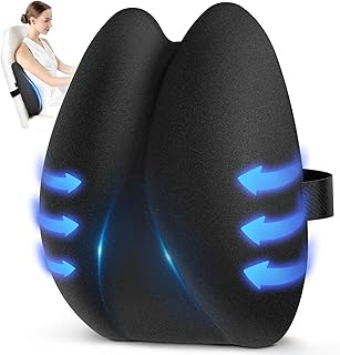 Ultra Pain Relief Lumbar Support Pillow for Office Chair, Ergonomic Lumbar Pillow for 5X Back Support and Improved Posture Effectively, Cooling Memory Foam Back Cushion with Adjustable Strap for Car