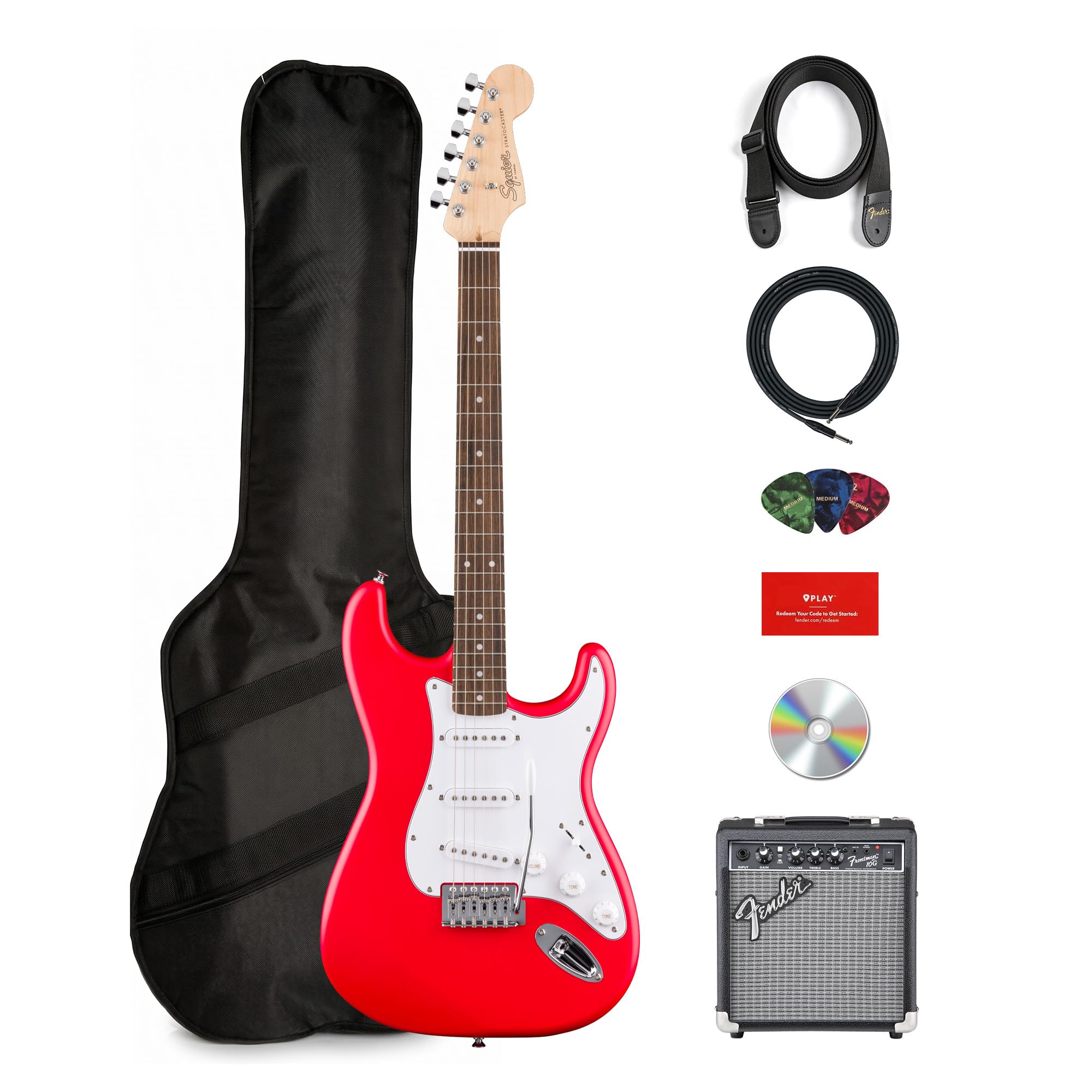 Amazon.com: Fender Squier Stratocaster - Torino Red Bundle with