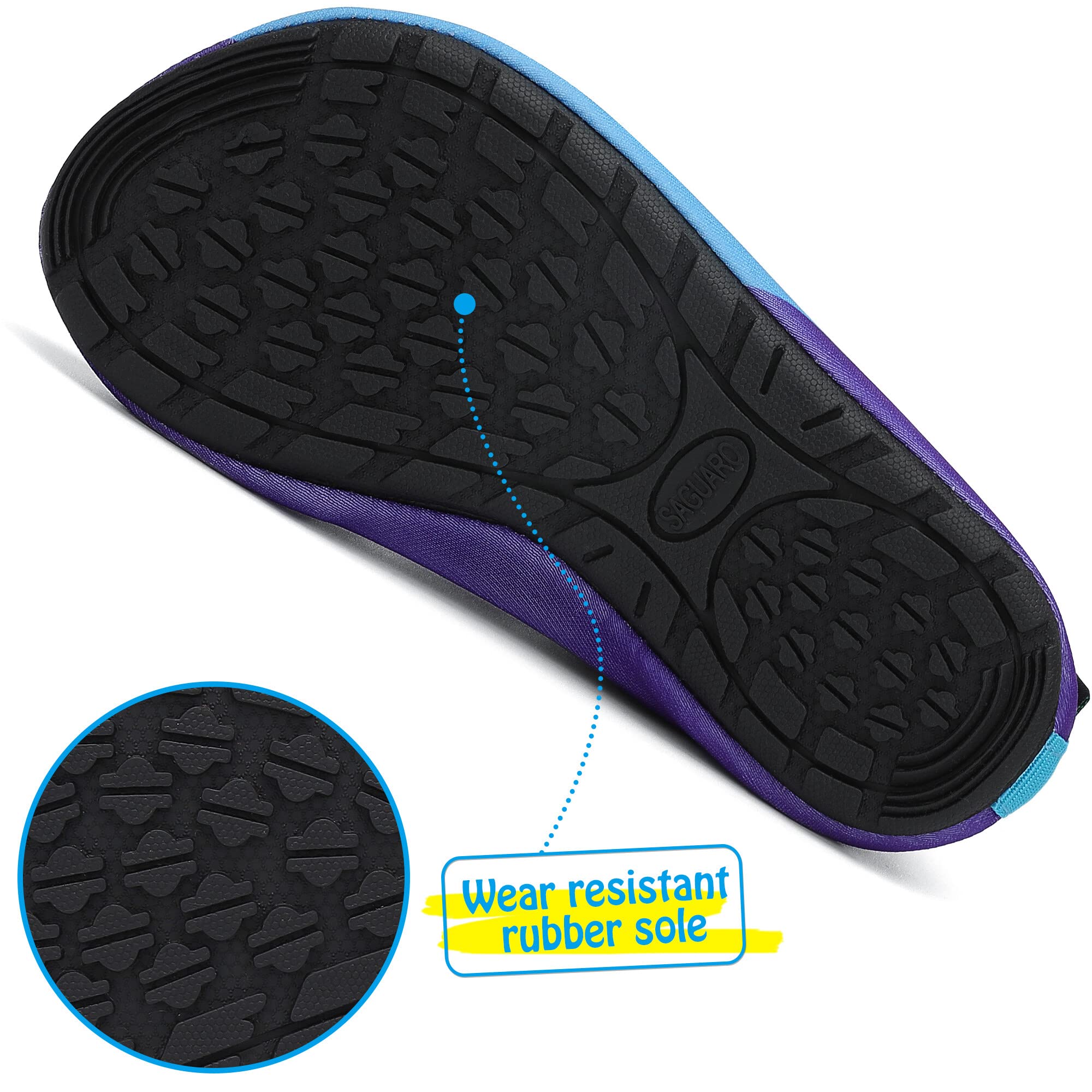 SAGUARO Scarpe da Scogli Bambino Bambina Scarpe Mare Bambini Scarpette Scogli Ragazze Ragazzi Scarpette Mare Antiscivolo Scarpe Immersione Leggere Scarpe Acqua Scarpe Nuoto, Gr. 18-37 EU