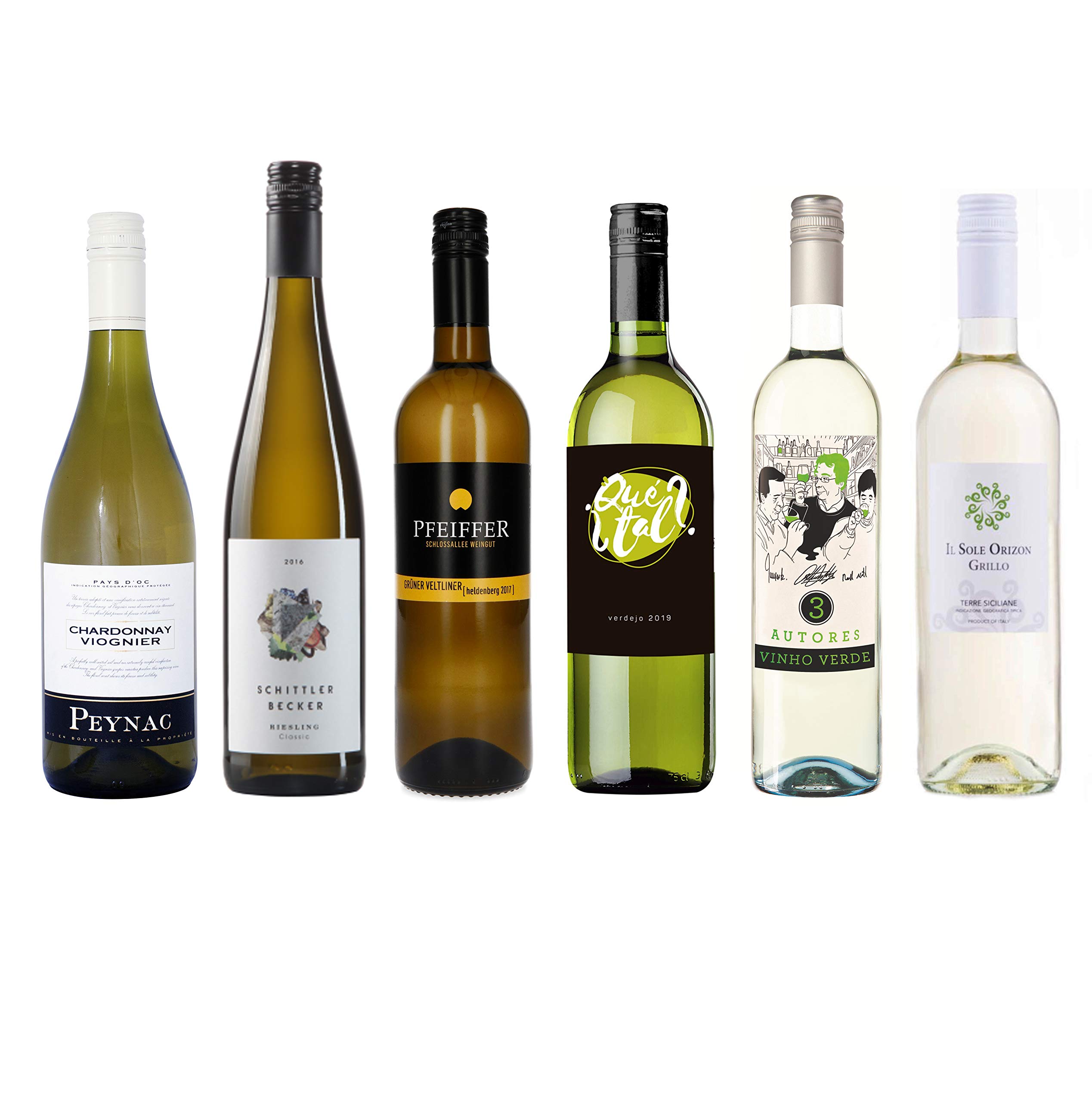 The Wine Guys Probierpaket Weiss-Weinreise Europa Set, Aromatisch, Frucht und Frisch Geschmack, 0,75 Liter (6er Pack)