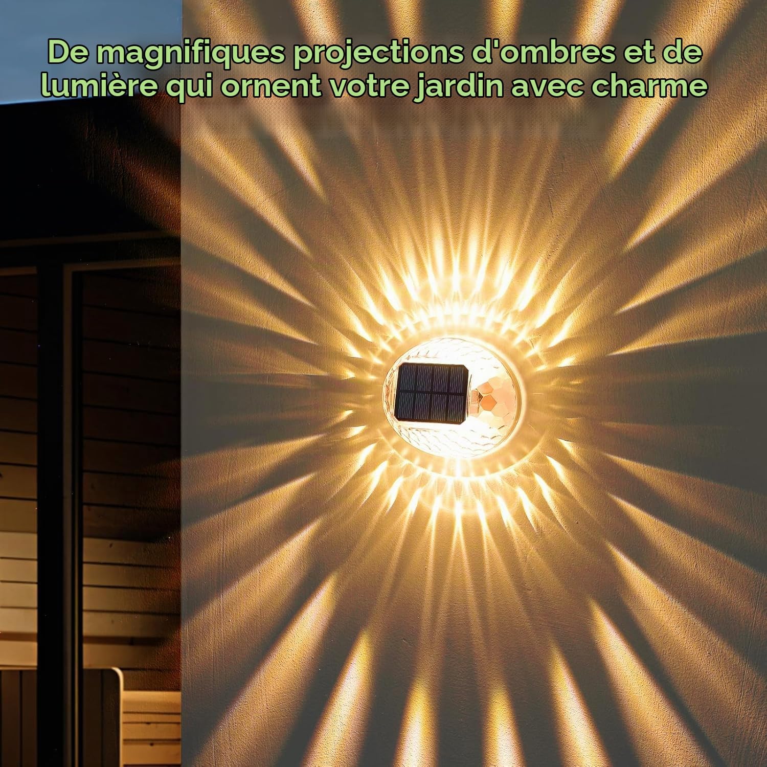 Quntis Lot de 8 Applique Solaire Exterieur avec Effet Lumineux à 360°