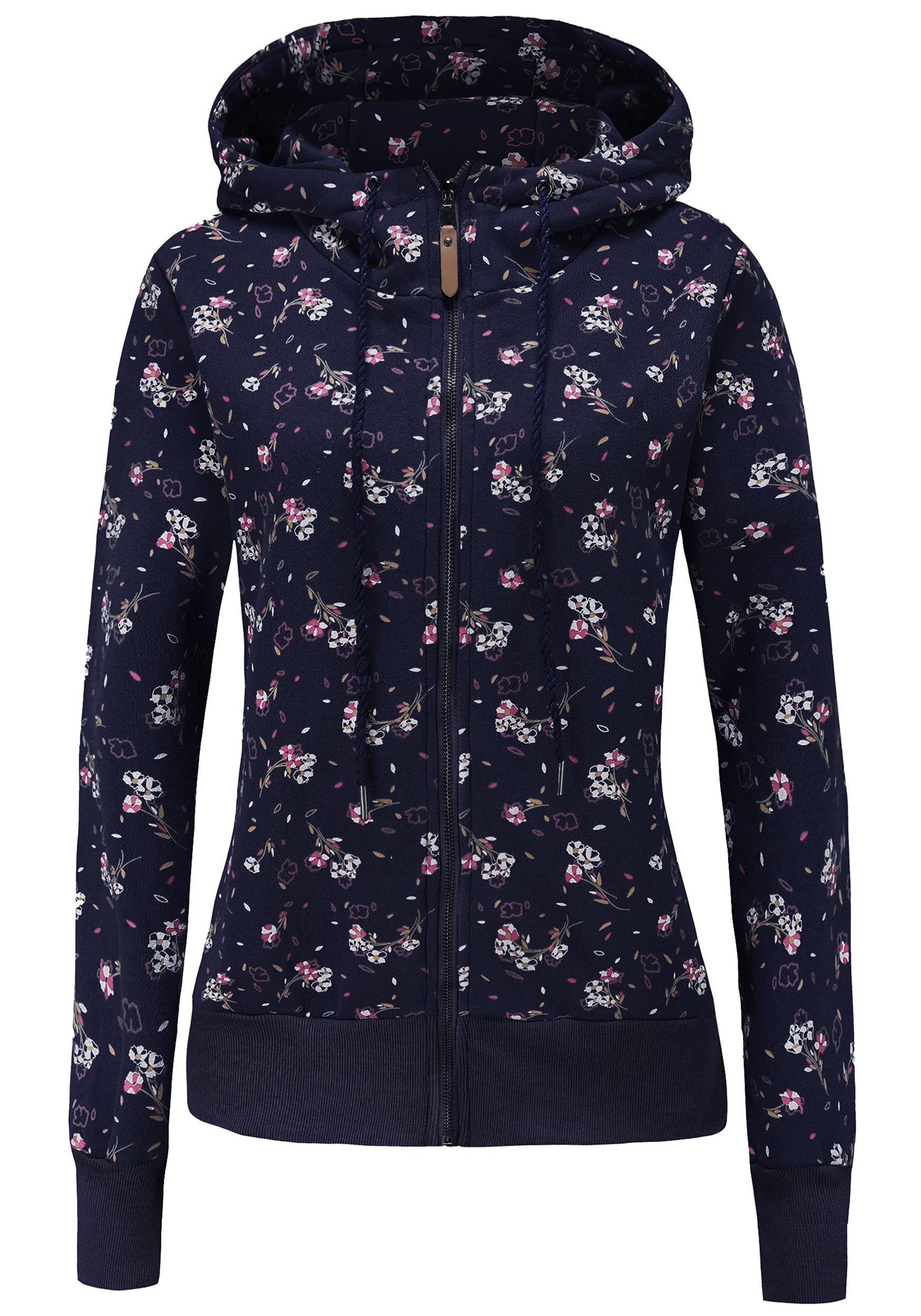 TrendiMax Sweat à Capuche Femme Pull à Capuche avec Fermeture Éclair Hoodie Imprimé pour Femmes