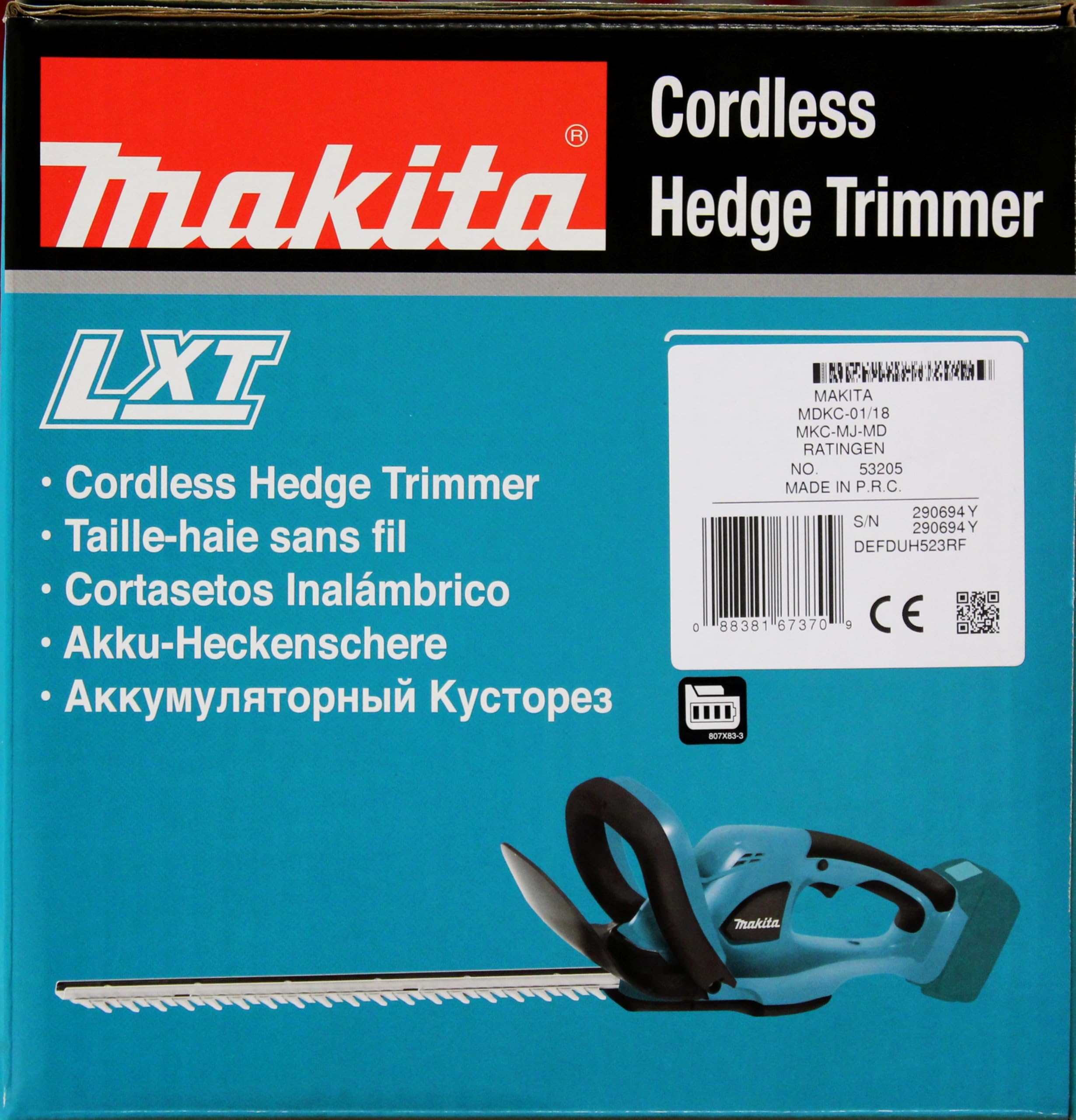MAKITA DUH523RF - Cortasetos 18V 3,0 Ah 52cm
