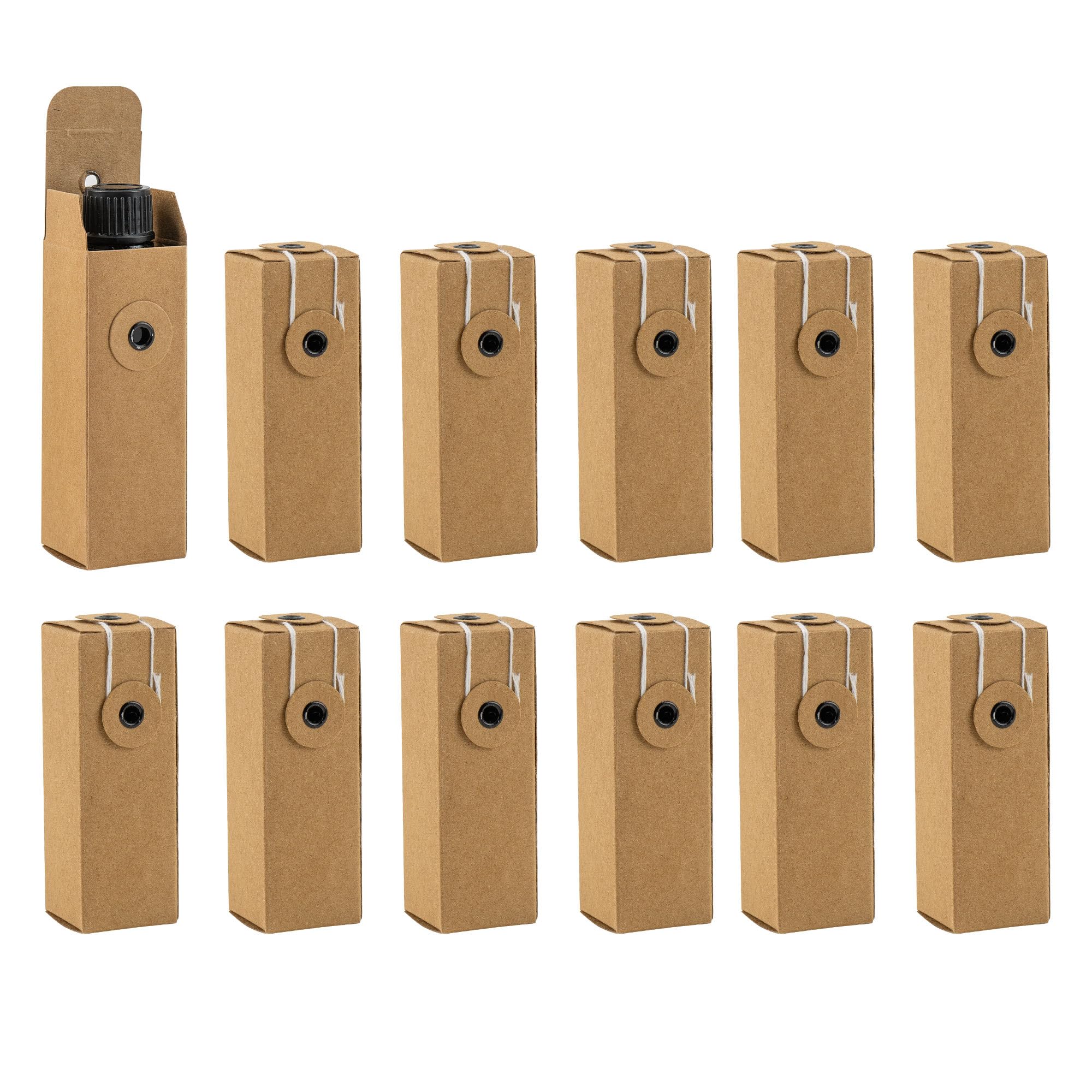CAIRIAC Kraft Paper Essence Oil Gift Boxes, Lipstick Gift Boxes Empty Lip Balm Packaging Box Beauty Accessories Gift Wrapping Supplies, Small Gift Boxes for Essence Oils (Brown, 12 Pcs)