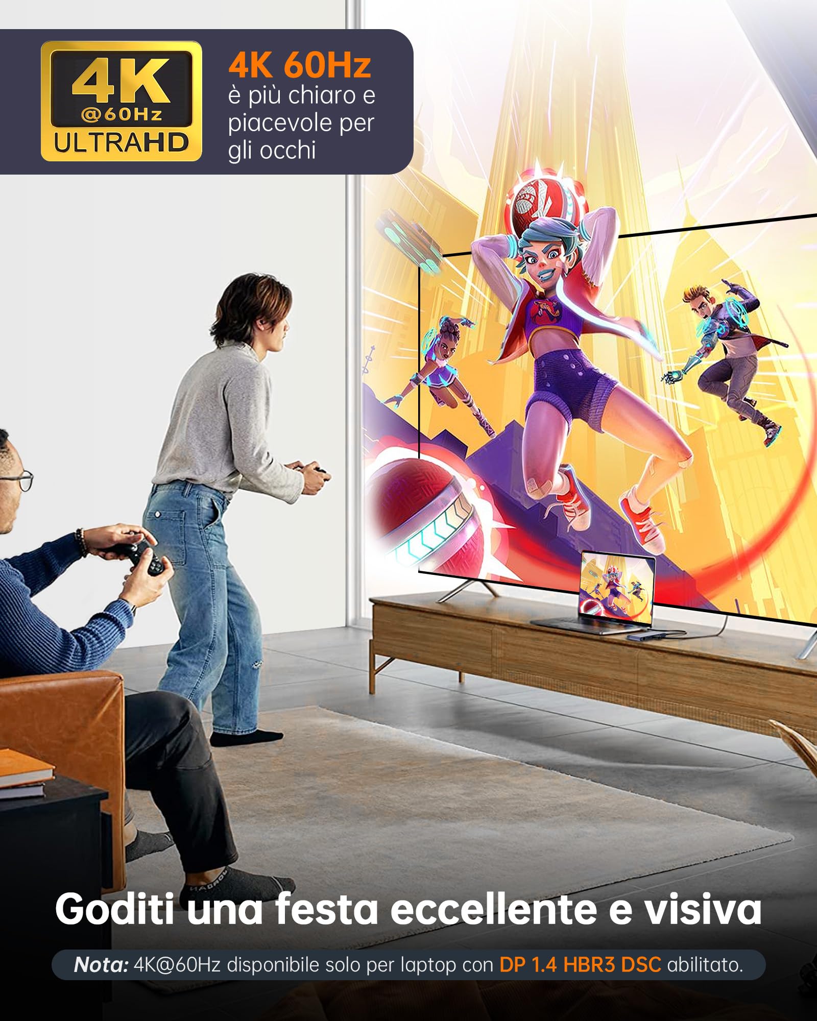 Dual Monitor Laptop Docking Station - 8 in 1 USB C Hub Multiport Adapter with 2 HDMI 4K 60Hz, 1Gbps Ethernet, 100W PD, 2 USB 3.2, SD TF Card Reader Compatible with MacBook/Dell/HP/Lenovo