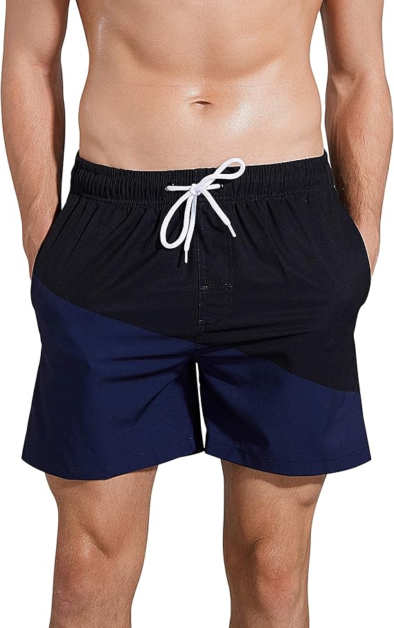 QRANSS Men's Stripe Swim Trunks Beach Swim Shorts Amazon.ca Clothing