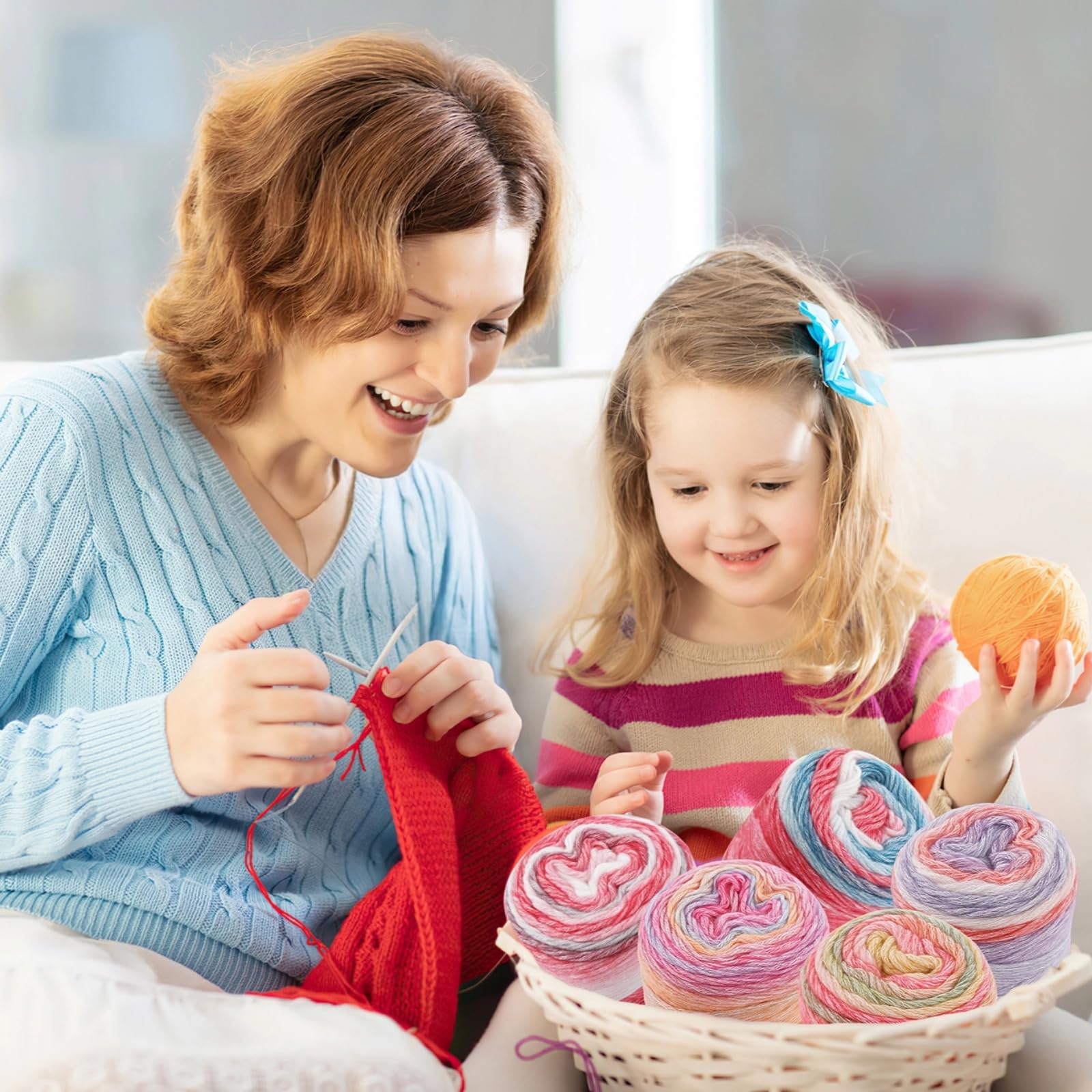 5 rollos de hilos para tarta, para ganchillo, mezcla de lana suave degradada, hilos variegados, para tejer, degradado multicolor para mantas, bufandas, manualidades