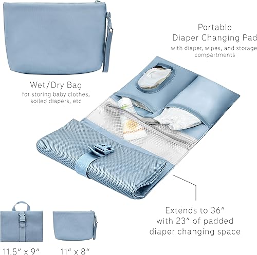 Miniatura 8 de uninni Mochila grande para pañales para mamás y papásBolsa de pañales para bebés con cambiador portátil, estuche de chupete extraíble - Negro,