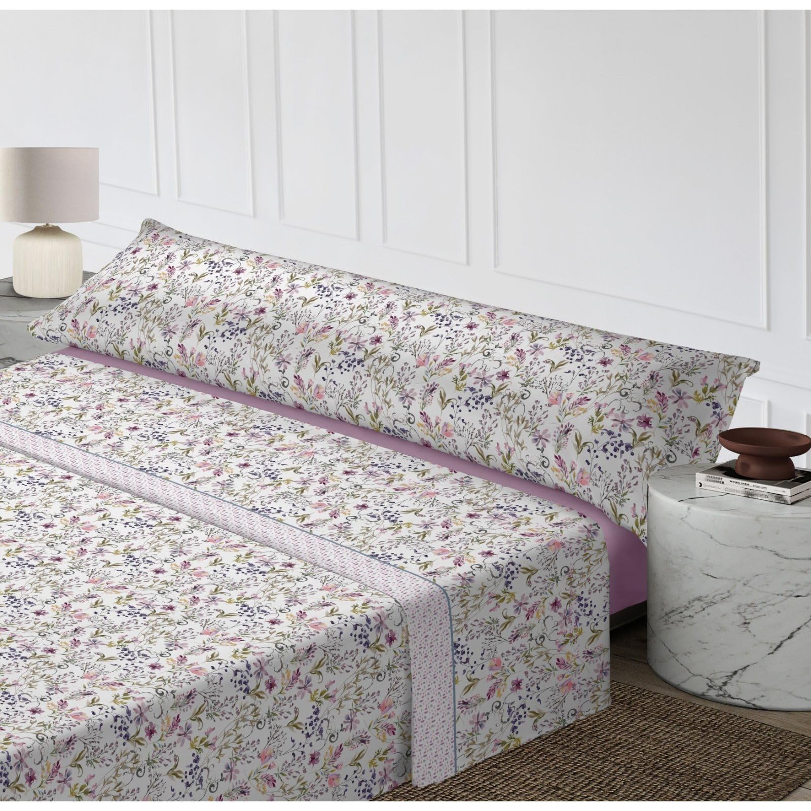 DECODEKO-Juego de Sabanas 3/4 Piezas,8 diseños Estampados,Poliéster Microfibra Cepillada - Sábana Bajera, Sábana Plana y Funda de Almohada (Modelo 7, Cama 135 | 1 Funda Almohada)