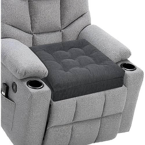 HAVARGO Recliner Cushions for Elderly, 20x20x5 Inch Thick Chair Cushion Patent Design Soft Tufted Dual Layer Booster Seat Cushions for Seniors Recliner Risers Gray 1P