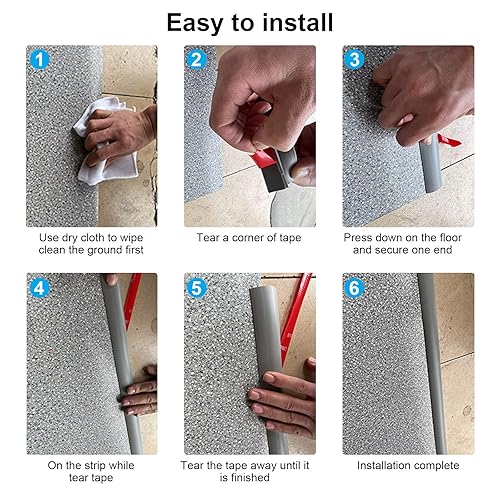 Miniatura 3 de Tira de transición de piso, tiras autoadhesivas para cubierta de suelo laminado, tira de transición de vinilo plano de 1.57 pulgadas para azulejos,