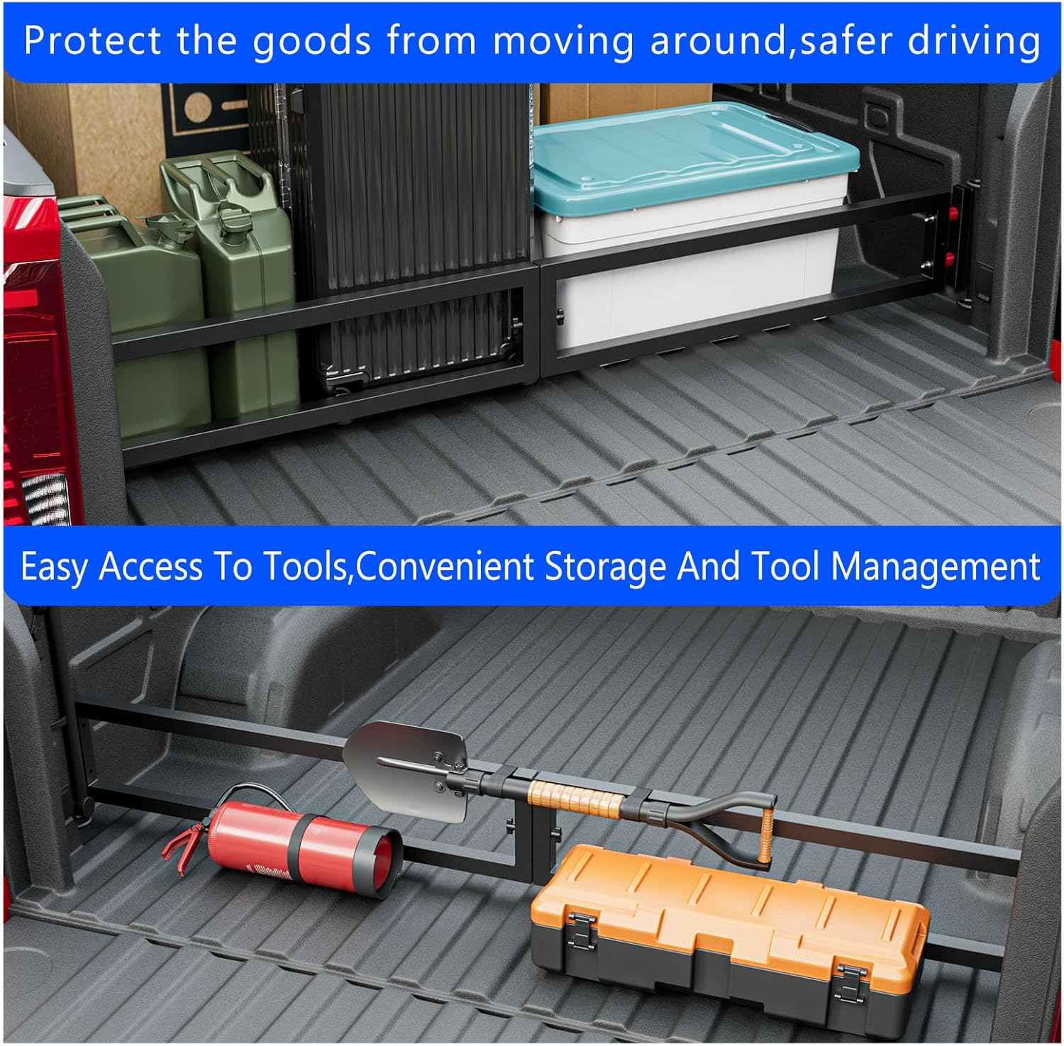 Truck Bed Divider Compatible with 2019-2025 Chevy Silverado GMC Sierra 1500 Truck Bed Organizer Cargo Manager Replacement for 19-25 Chevy Silverado Accessories (Compatible with 19-25 Silverado)