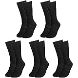Falari Men Dress Socks 5-Pack Plain Rib Black Dress Socks Cotton Crew Socks Size 10-13