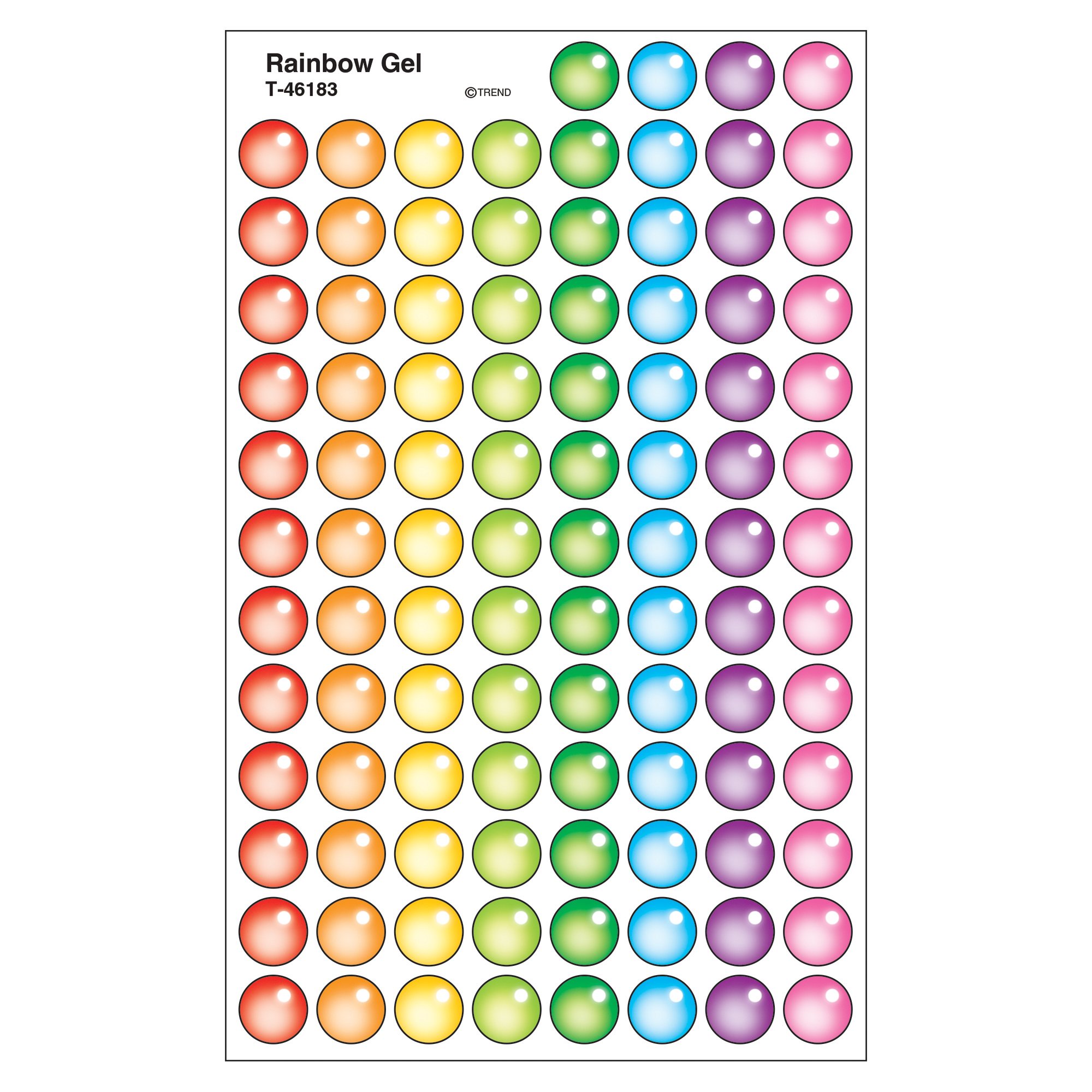 Trend Rainbow Gel superSpots Stickers, Classroom Incentives, 800 Count