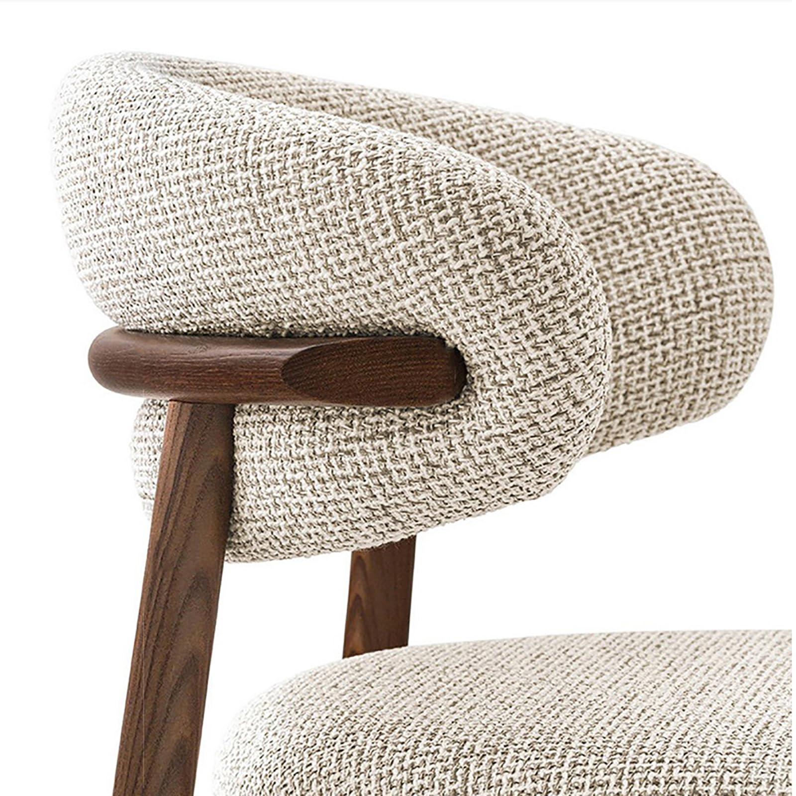 Générique Lot de 2 chaises de Salle à Manger Modernes du Milieu du siècle, Construction en Bois Massif, Coussin en Lin rembourré, Dossier incurvé, sièges de Cuisine et de Salon élégants (Noir)