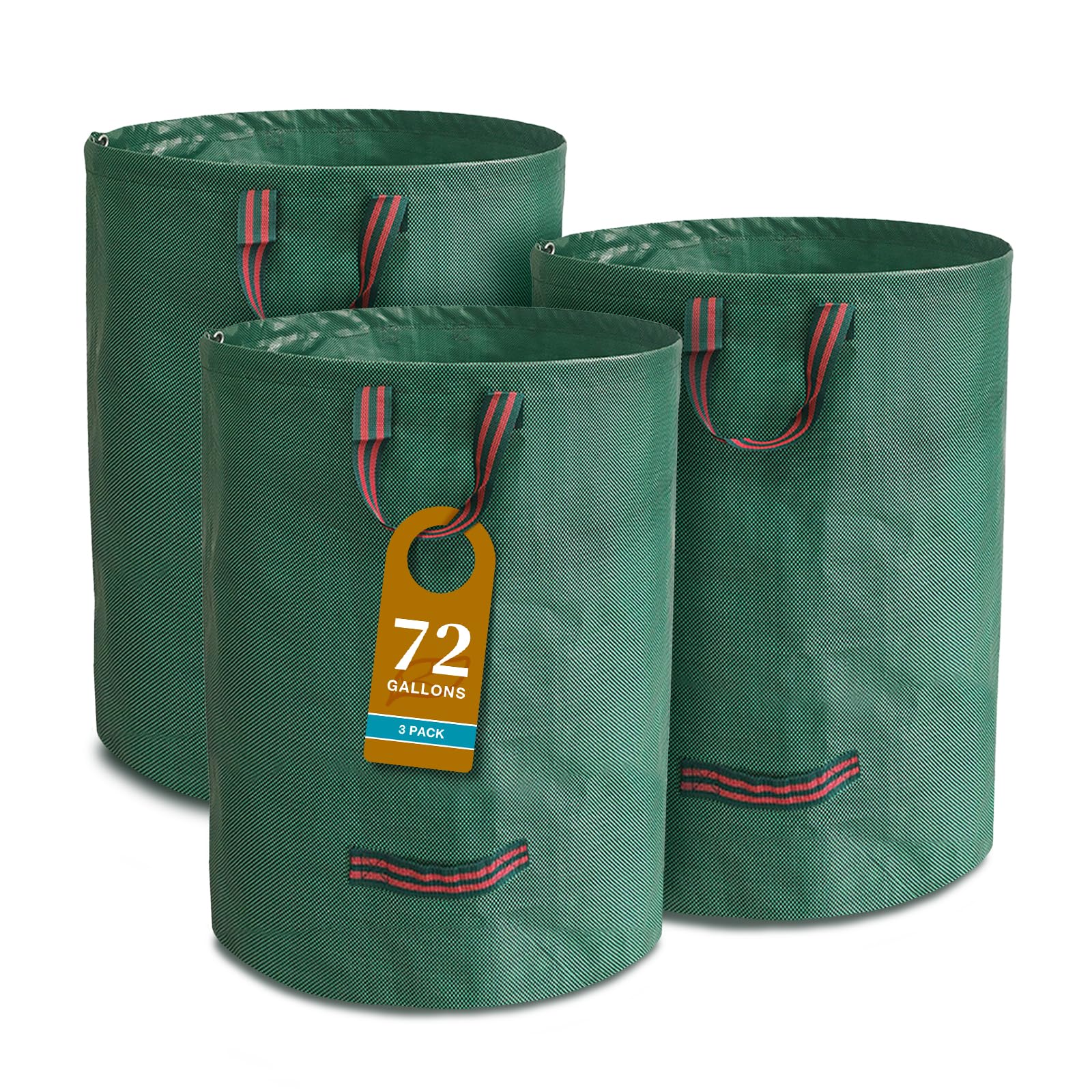 3-pack 72 Gallons Reusable Garden Waste Bags with Double Bottom Layer Heavy Duty Gardening Bags Lawn Pool Garden Leaf Waste Bag- Yard Waste Bags