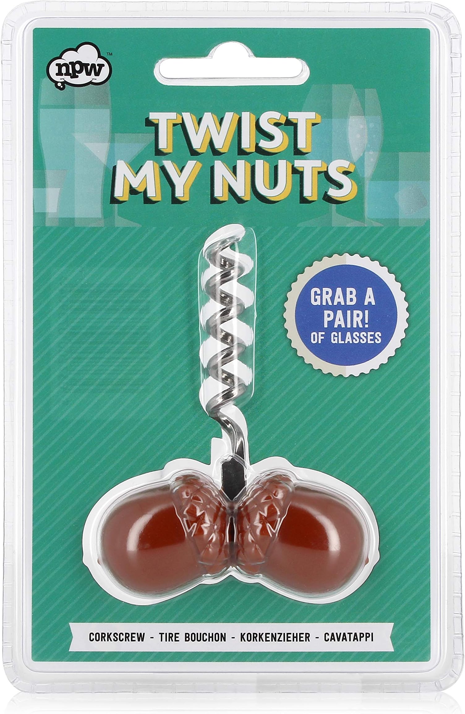 NPW Twist My Nuts Bottle Opener, medium, Acorn
