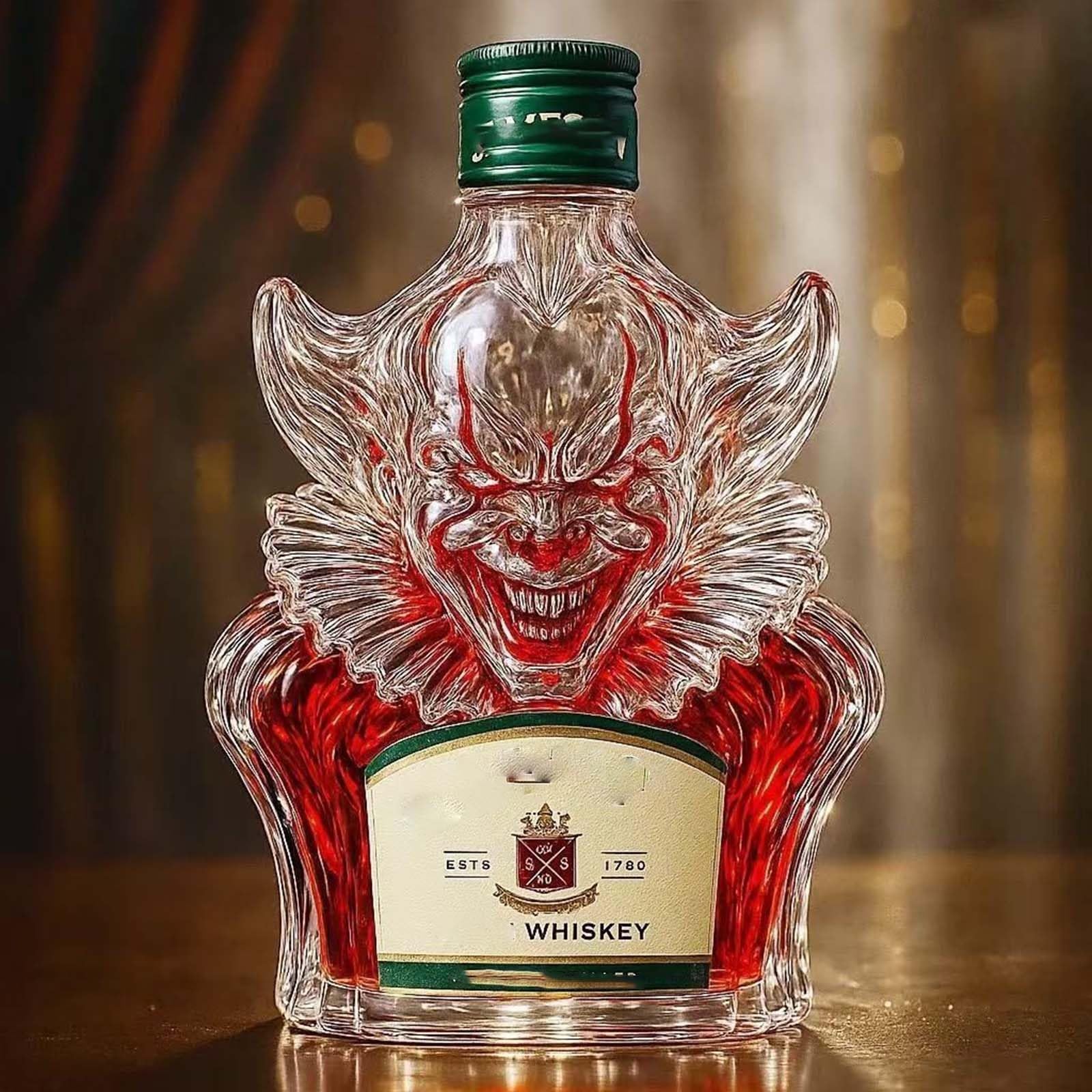 VHcgCGJ Animal-shaped decanter, 300ML Whiskey Decanter Wine Bottles Art Statue Figurine - Clown Liquor Decanters(B)