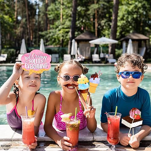 Miniatura 7 de KatchOn, Accesorios para cabina de fotos de helados, paquete de 31, accesorios de fotos de helados para decoraciones de fiesta de helados,