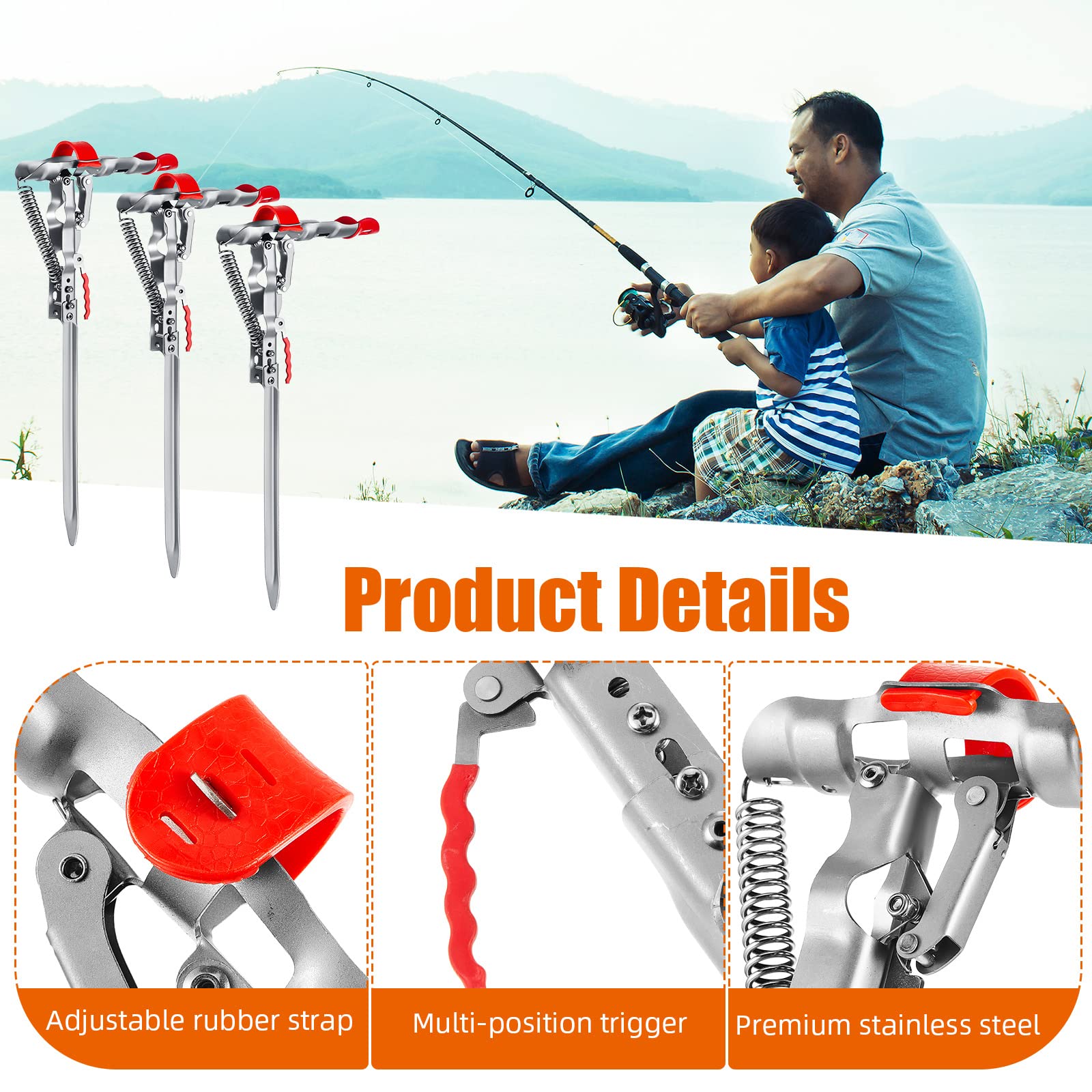 Multi Holes Fishing Rod Holder Feeder Pods Stand Ho Produktbild-Vorschau 10