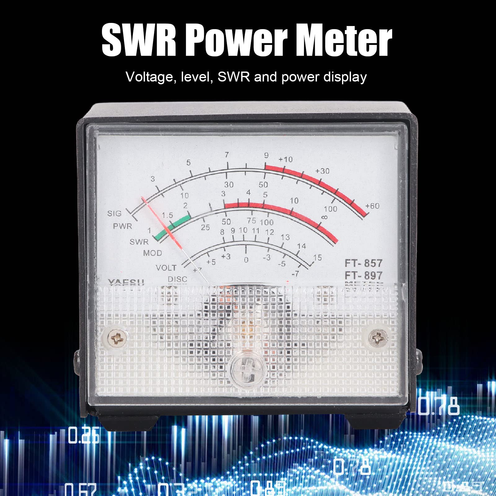 Testeur SWR, Détecteur de Type Pointeur de Compteur de Puissance SWR avec Affichage du Niveau de Tension pour Radioamateur, Oscilloscopes