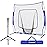 VIVOHOME Baseball Softball Batting Net - 7x7 Ft Baseball Backstop, Softball Practice Net for Hitting, Pitching, Throwing with Batting Tee and Carry Bag, Blue