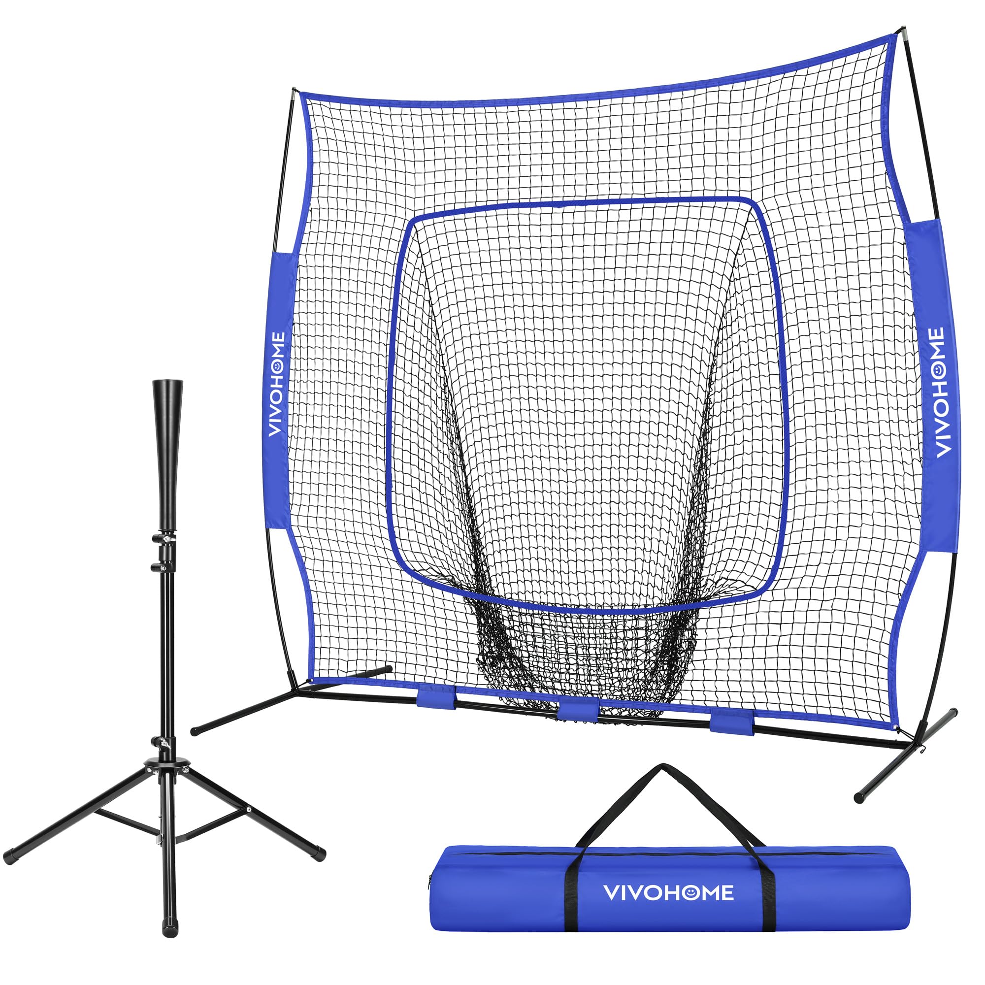 VIVOHOME Baseball & Softball Training Net with Batting Tee, 7 x 7 ft.