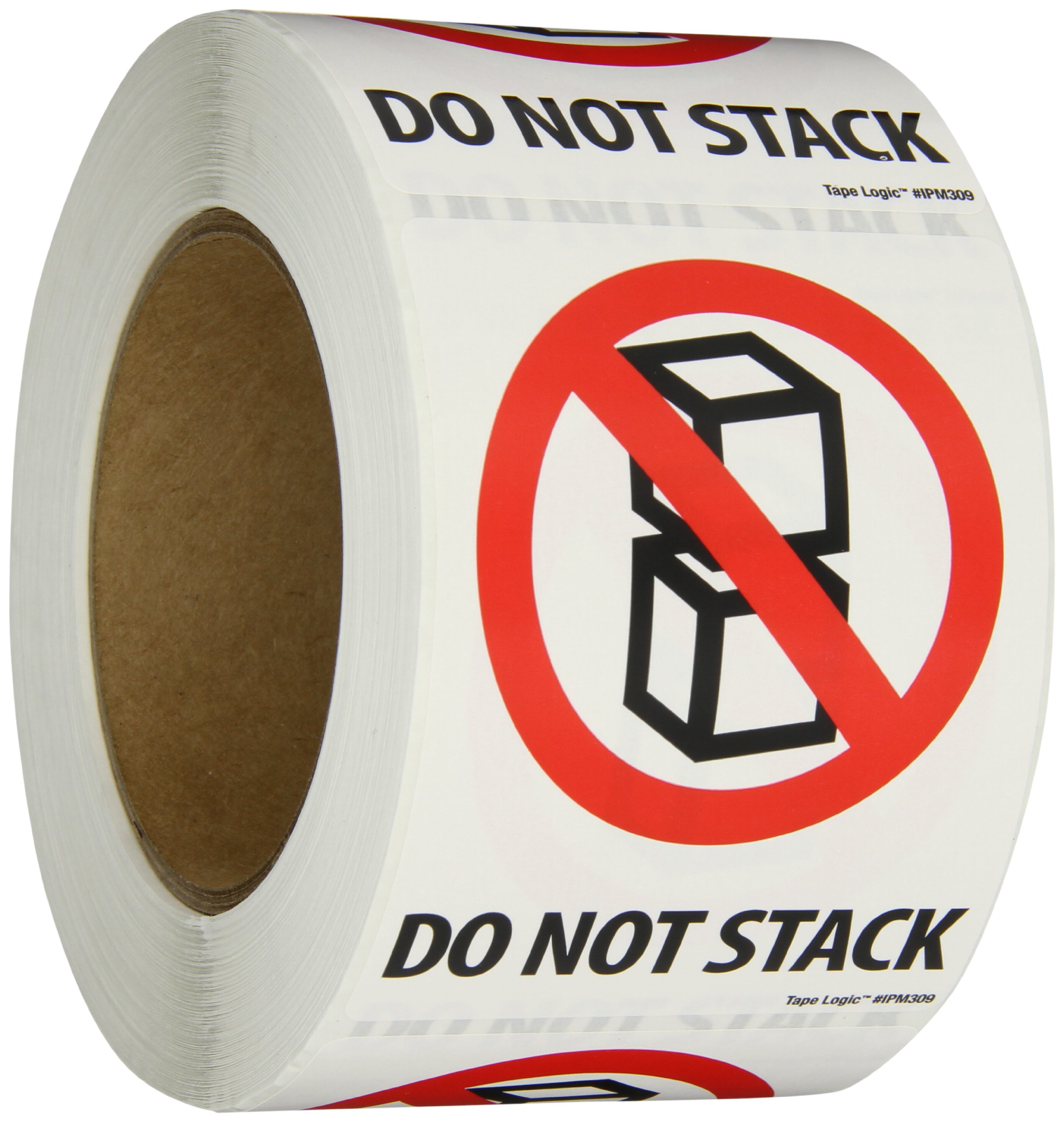 Aviditi Tape Logic 3" x 4", Do Not Stack Red/White/Black Warning Sticker, for Shipping, Handling, Packing, and Moving (1 Roll of 500 Labels)