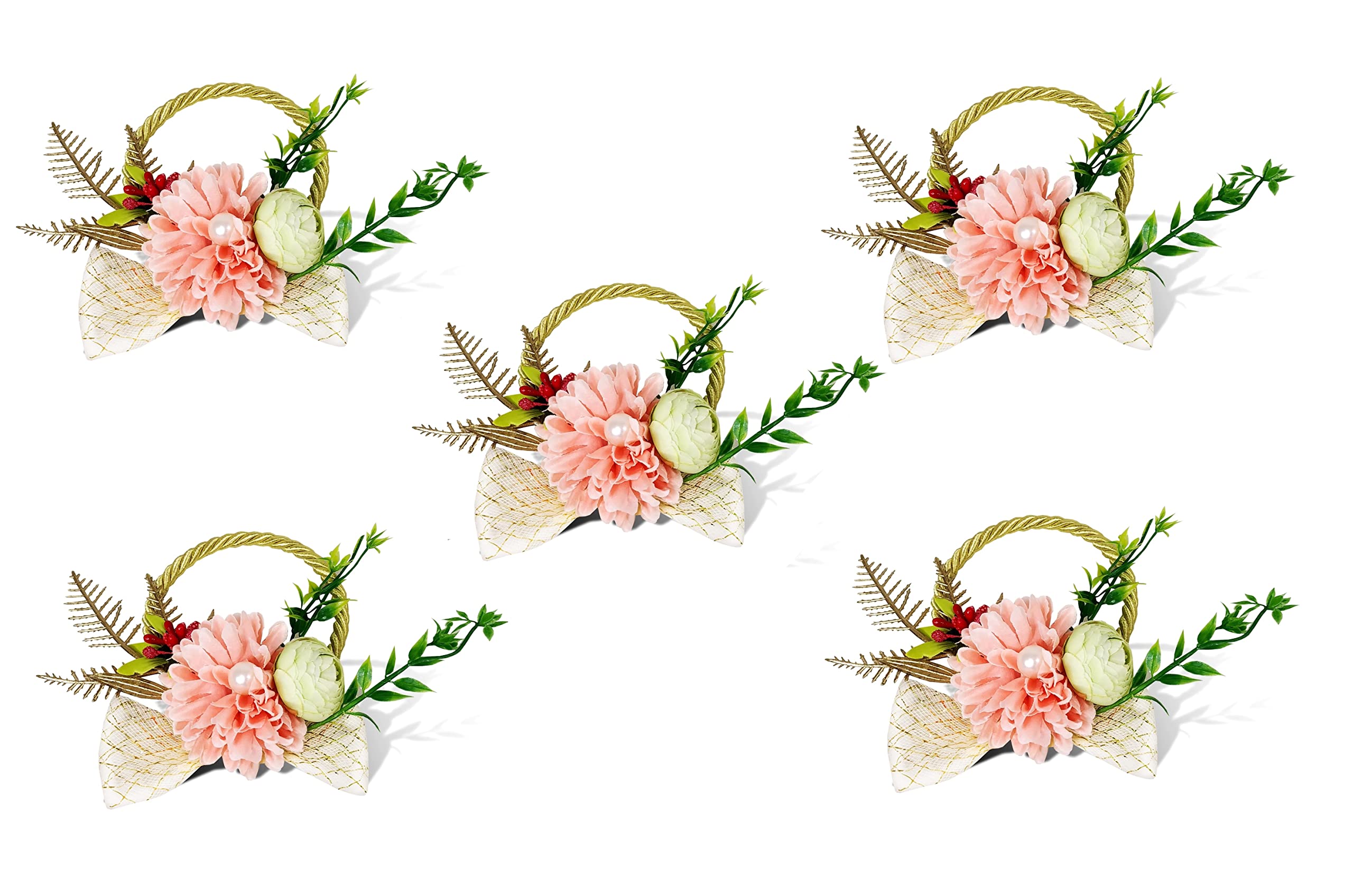 Uniqon (Pack of 5) Multicolor Pious Rassi Moti Artificial Flowers for Home Birthdays Party Hall Craft Decor, Wedding Flowers, Bouquets, Kissing Ball, Wrist Corsage, Tiara Decor, Table Centrepiece