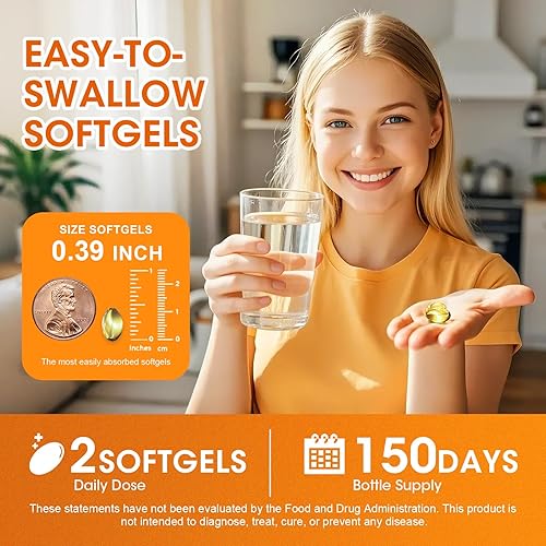 Miniatura 7 de Suplemento de vitamina K2 D3, vitamina D-3 y K-2 MK-7, 10,000 UI200 mcg, con aceite de coco MCT virgen sin OMG  300 cápsulas blandas veganas  Salud