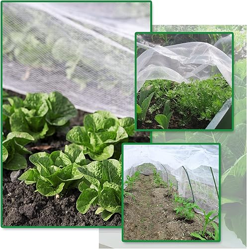 Miniatura 3 de SnugNiture Paquete de 3 redes de jardín de 8 x 25 pies, cubiertas de malla ultra fina para plantas, barrera de red de pájaros blancos, cubierta de