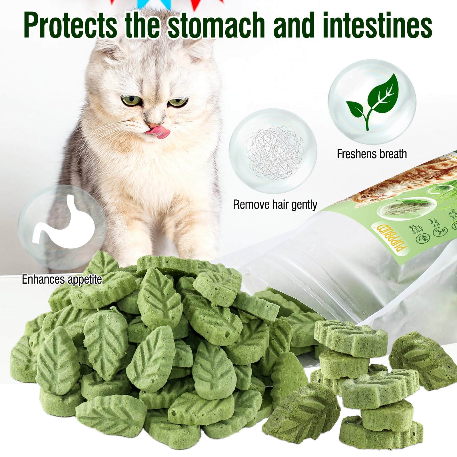 Snack Liofilizzati Per Gatto Con Erba Gatta E Pollo – 10 Pezzi Da 50g, Per Pulizia Denti E Controllo Palle Di Pelo