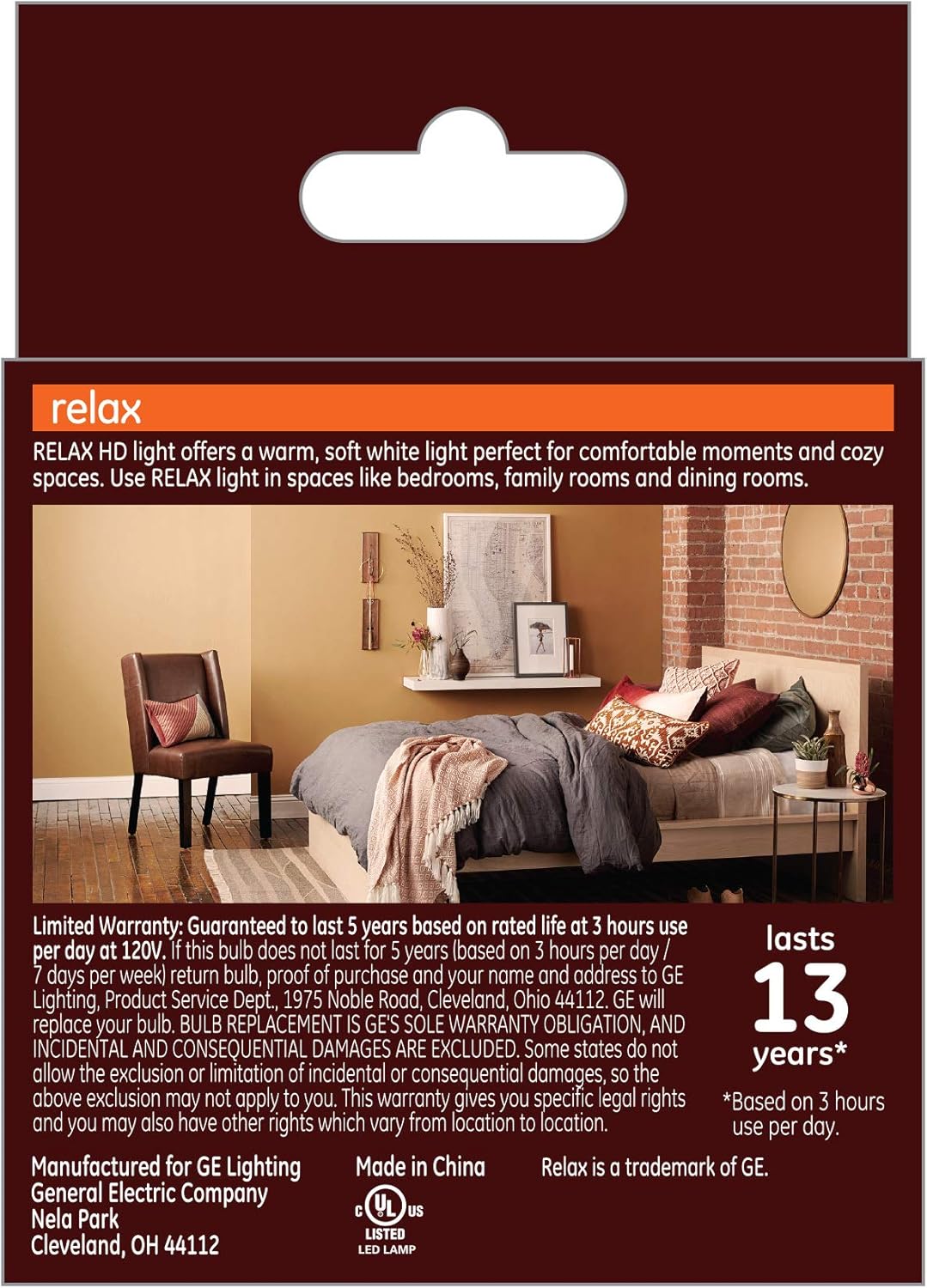 GE Lighting Relax HD Dimmable LED Light Bulbs, A15 Ceiling Fan Light Bulbs (40-Watt Replacement LED Light Bulbs), 300 Lumens, Medium Base Light Bulbs, Soft White, 2-Pack LED Bulbs (37751)