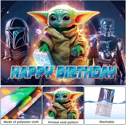 Miniatura 3 de Telón de fondo de feliz cumpleaños para niños, decoraciones de cumpleaños de dibujos animados de anime, accesorios de fotos, suministros de fiesta