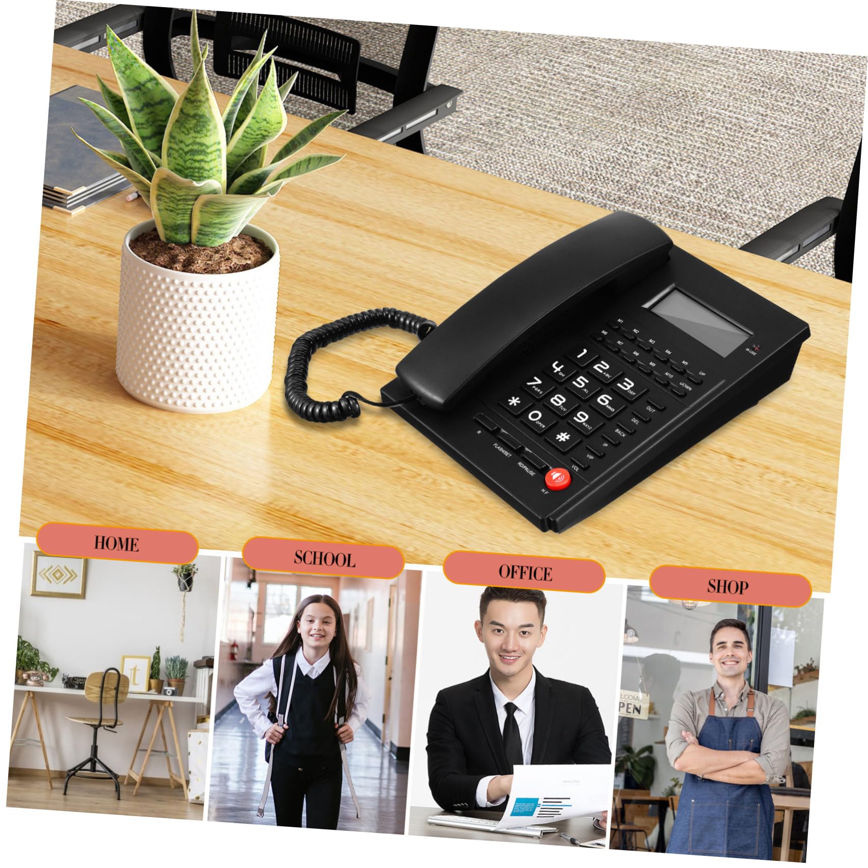 OSALADI Telefono Ufficio con Display Chiamante Design Professionale per Casa e Anziani Volume e Durabilità Telefono per Hotel e Ufficio