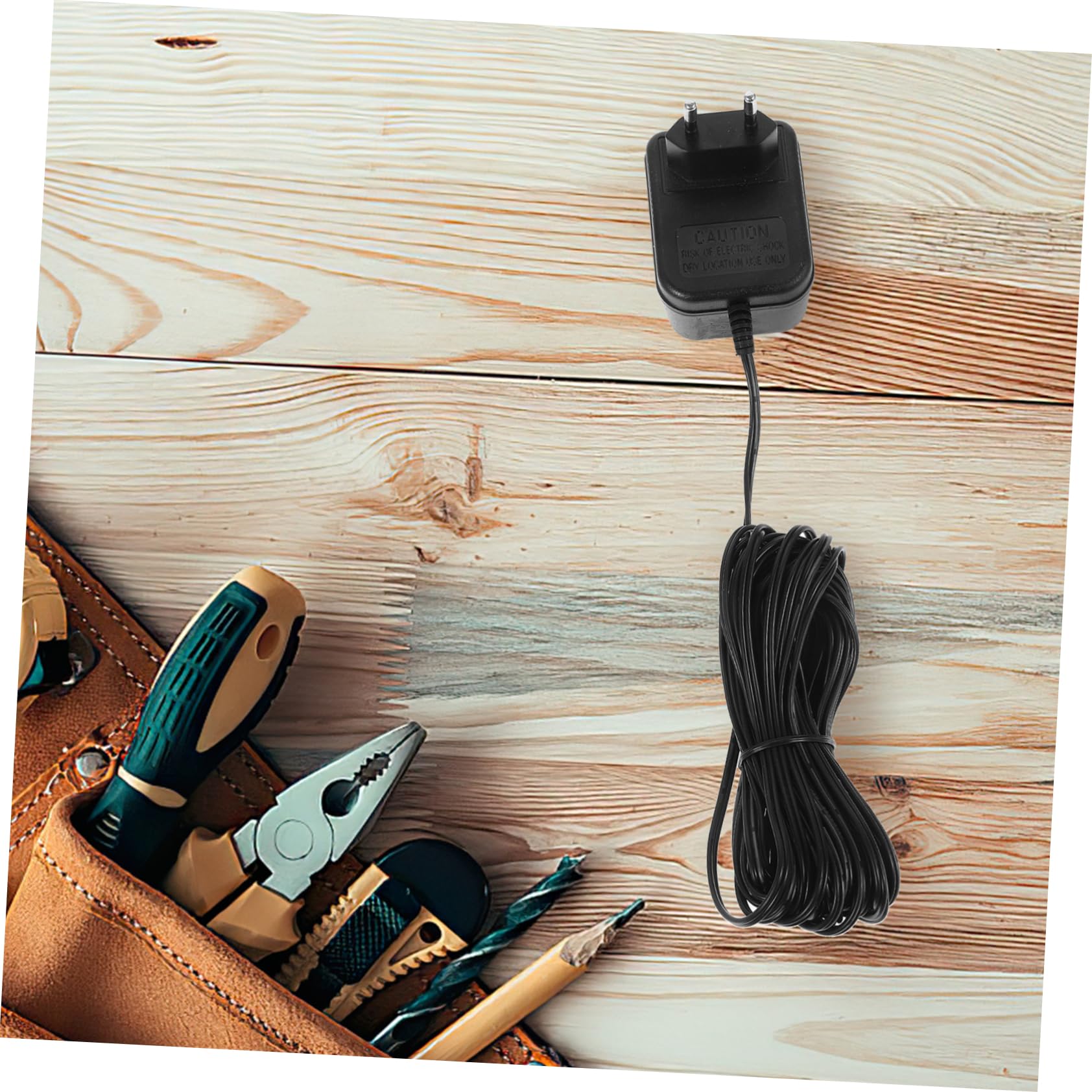 Transformateur Sonnette Adaptateur Secteur et Usage Domestique Câble Long 24v500mah, Alimentation Stable en Plastique Noir Design Élégant