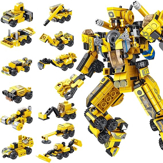 PANLOS 573 PCS Robot Building Toys, 25 in 1 Transforming