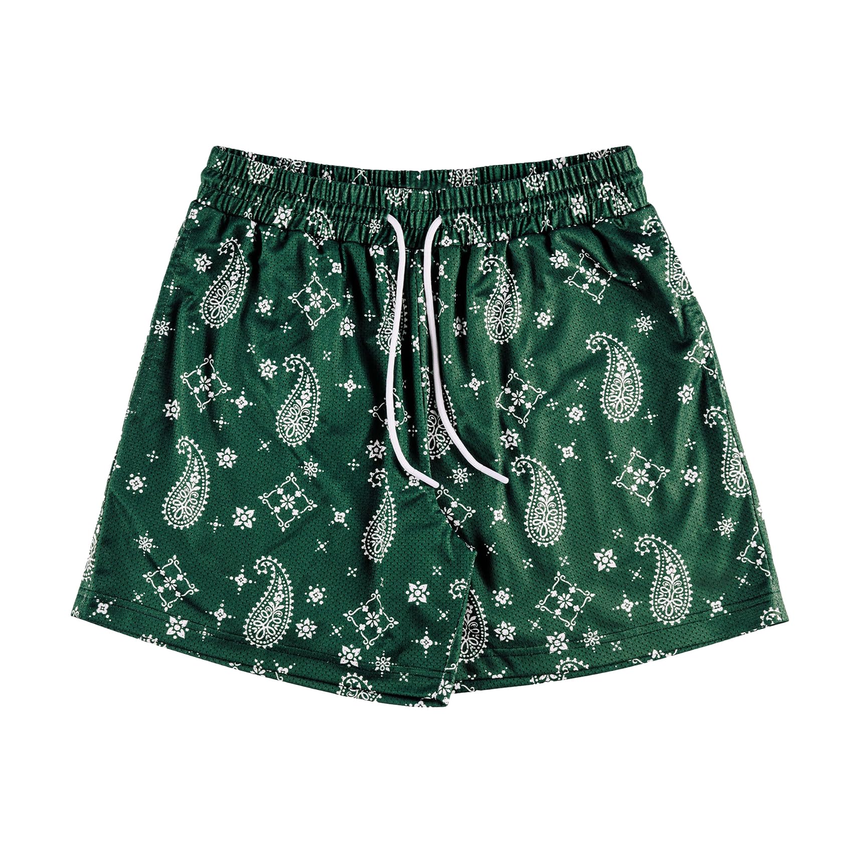 DIOTSR Mens Paisley Graphic Shorts Athletic Basketball Bandana Shorts Running Streetwear Y2k Drawstring Waist