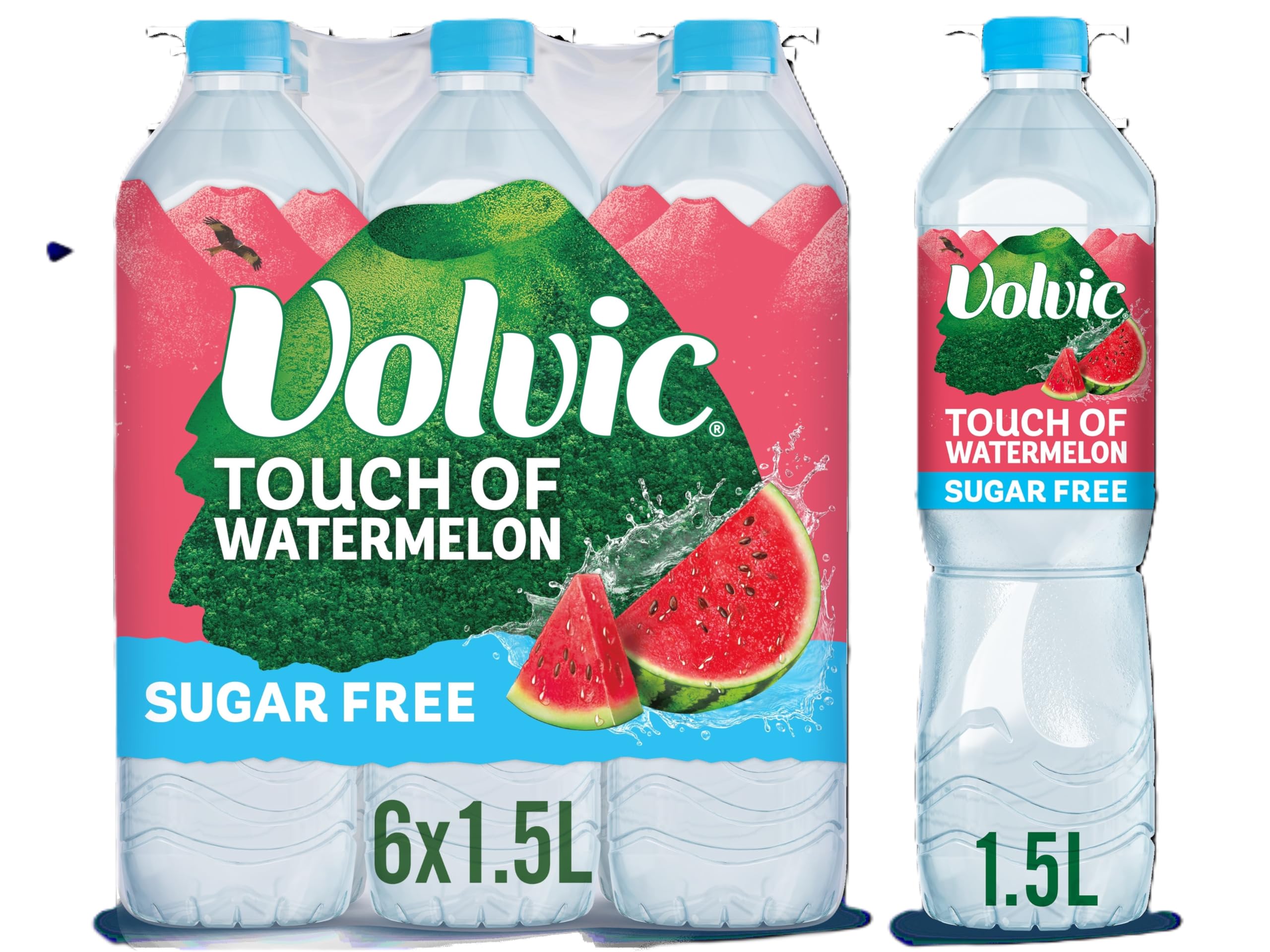 Volvic Touch of Fruit Watermelon Sugar Free Still Flavoured Water Multipack 6x1.5L