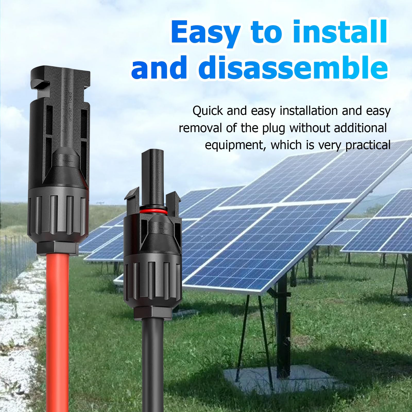 Solarkabel Verlängerung,4mm² 1/2/3/5/10m Solarkabel Verlängerung,Photovoltaik Solarkabel,Verbindungskabel Solarstecker,IP67 wasserdichtem Stecker (4 mm²/20 m)