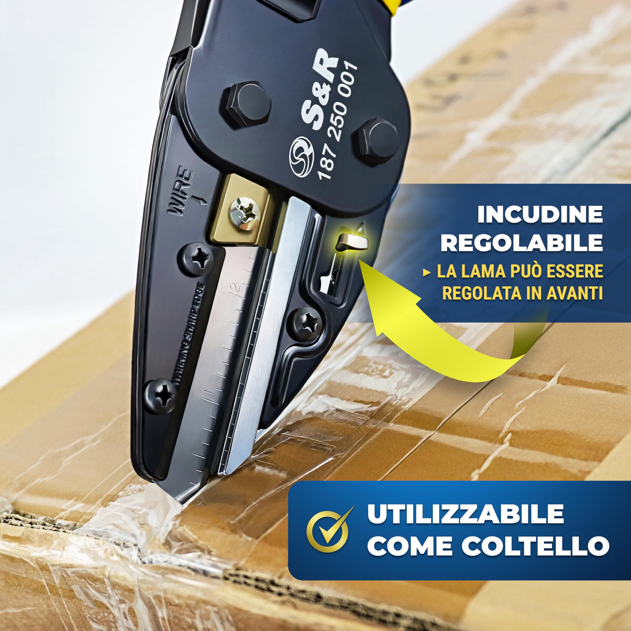 S&R Forbici Elettricista Cesoie Multiuso Cavi Gomma Cuoio Plastica